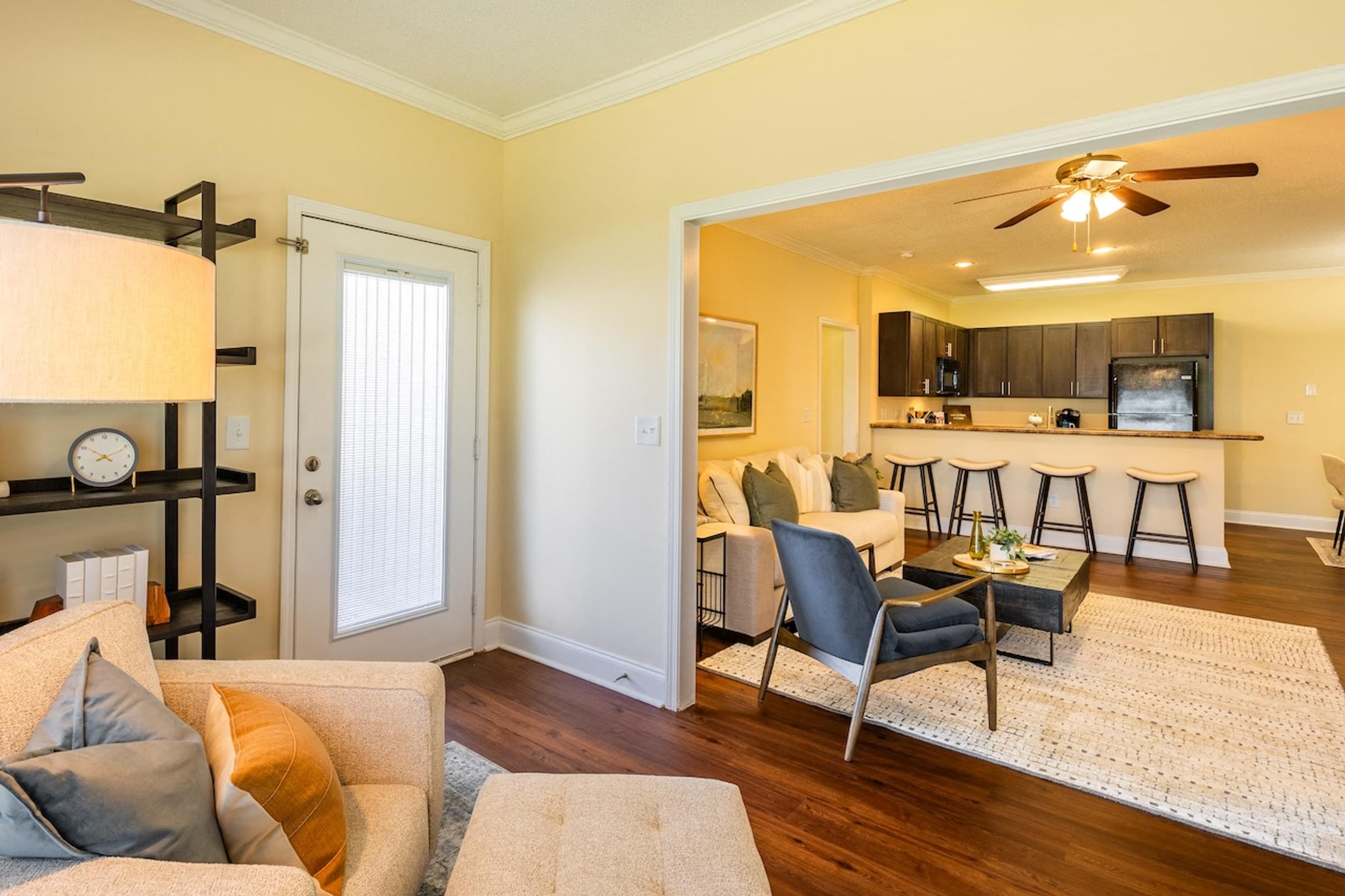 Open Living Space Connecting to a Private Balcony