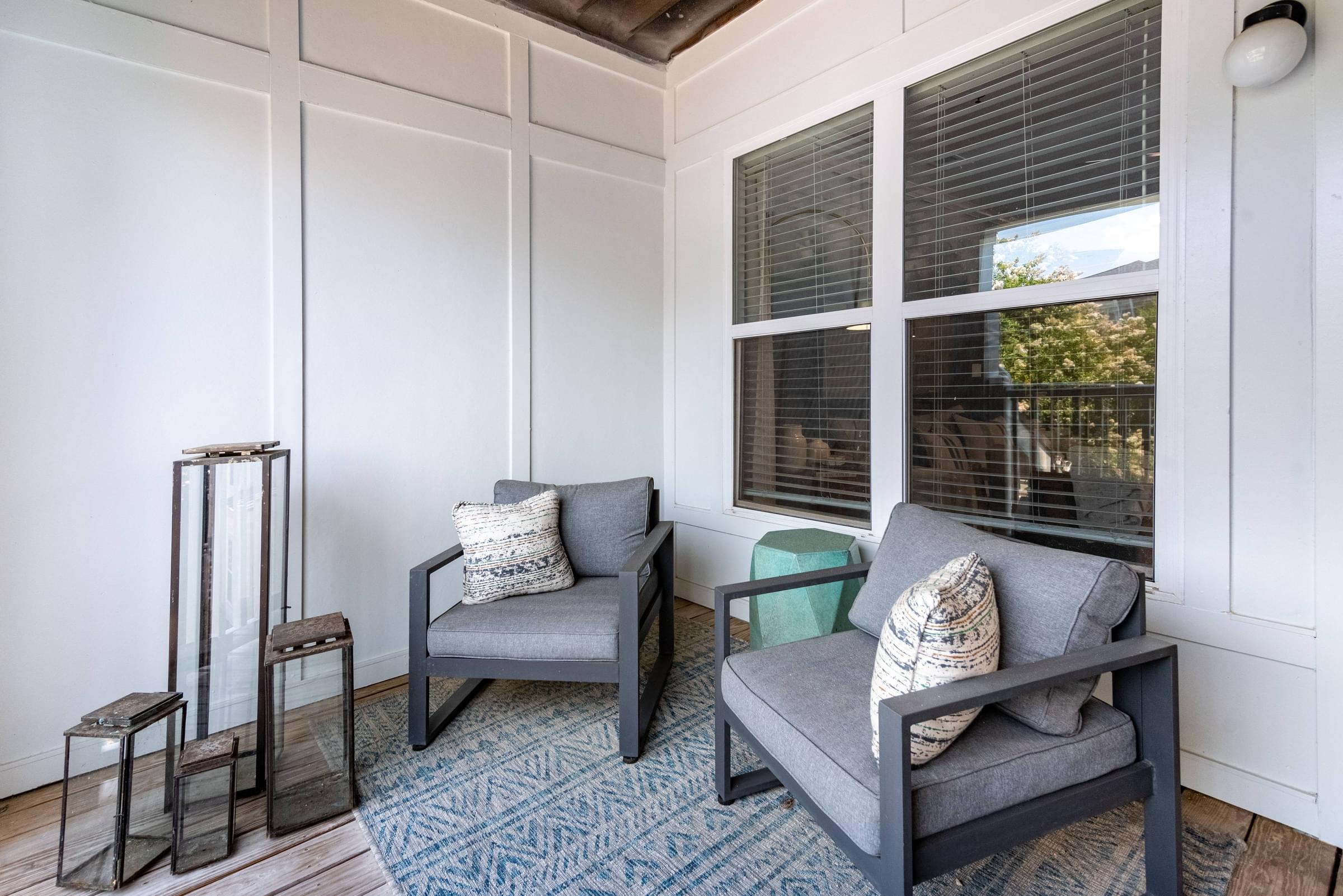 Spacious Private Balcony with Designer Molding