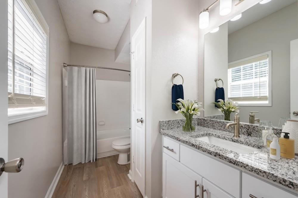 a bathroom with a shower and a sink