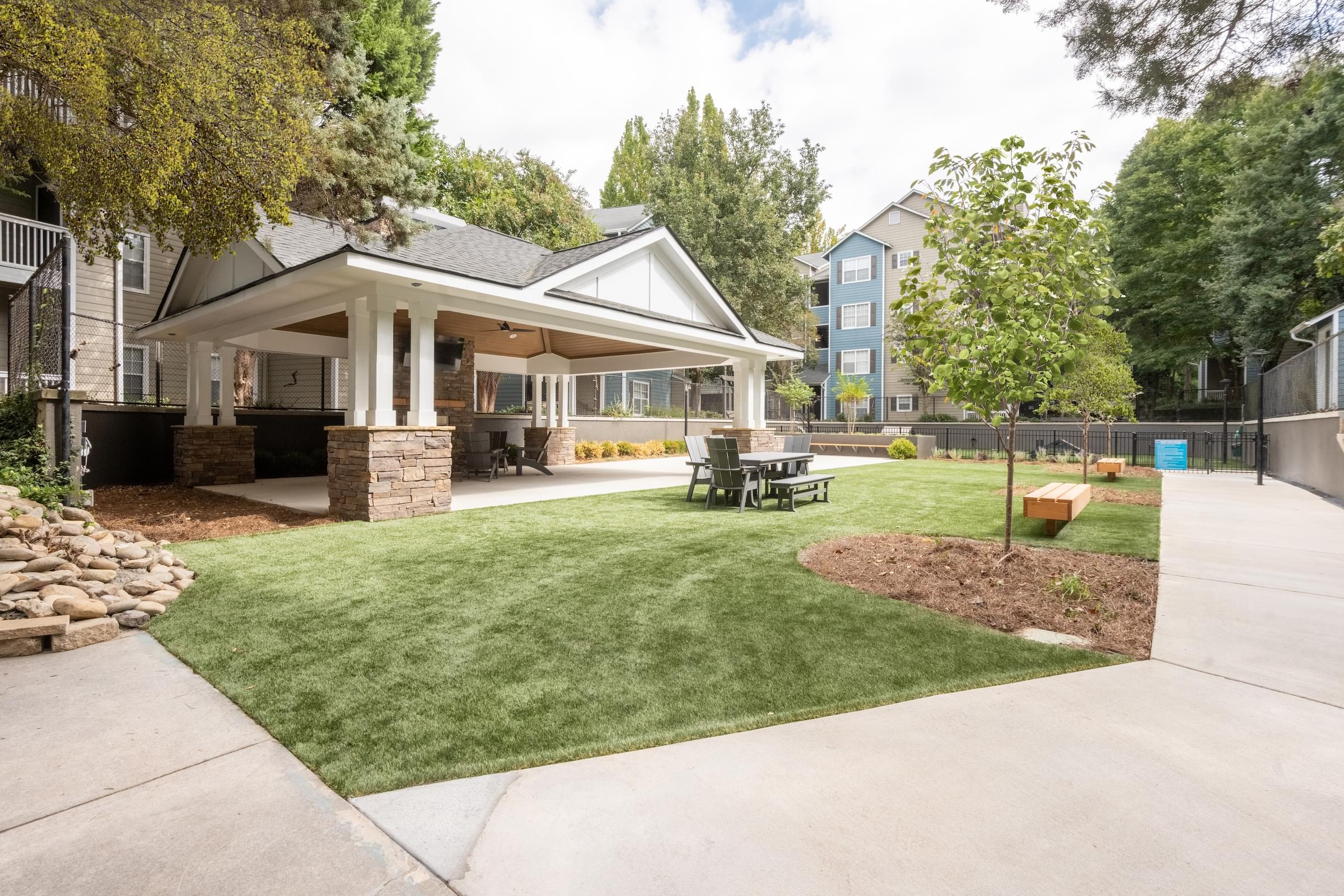 the preserve at ballantyne commons yard and patio with seating area and grass