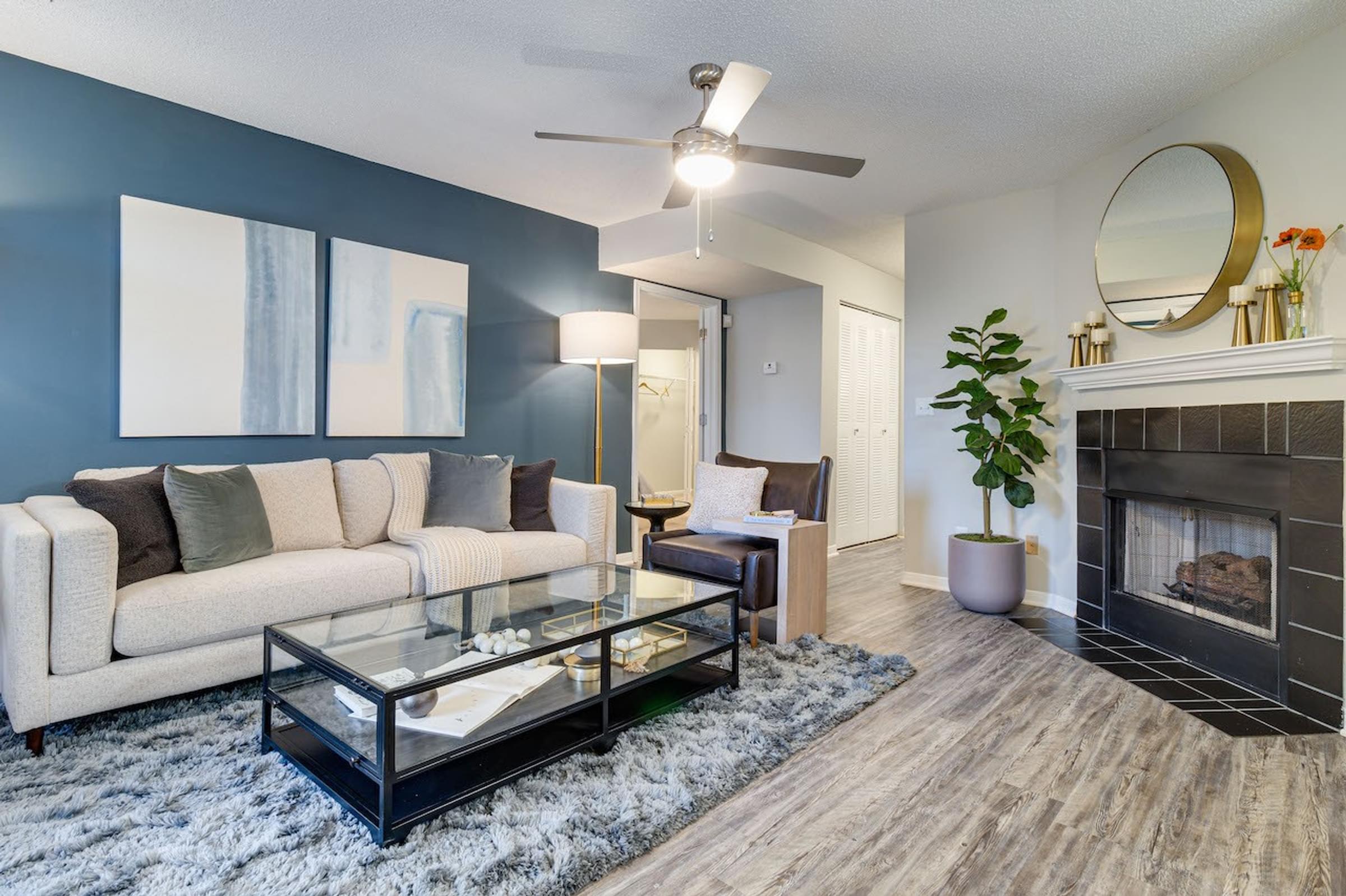 Spacious Living Room with Modern Finishes