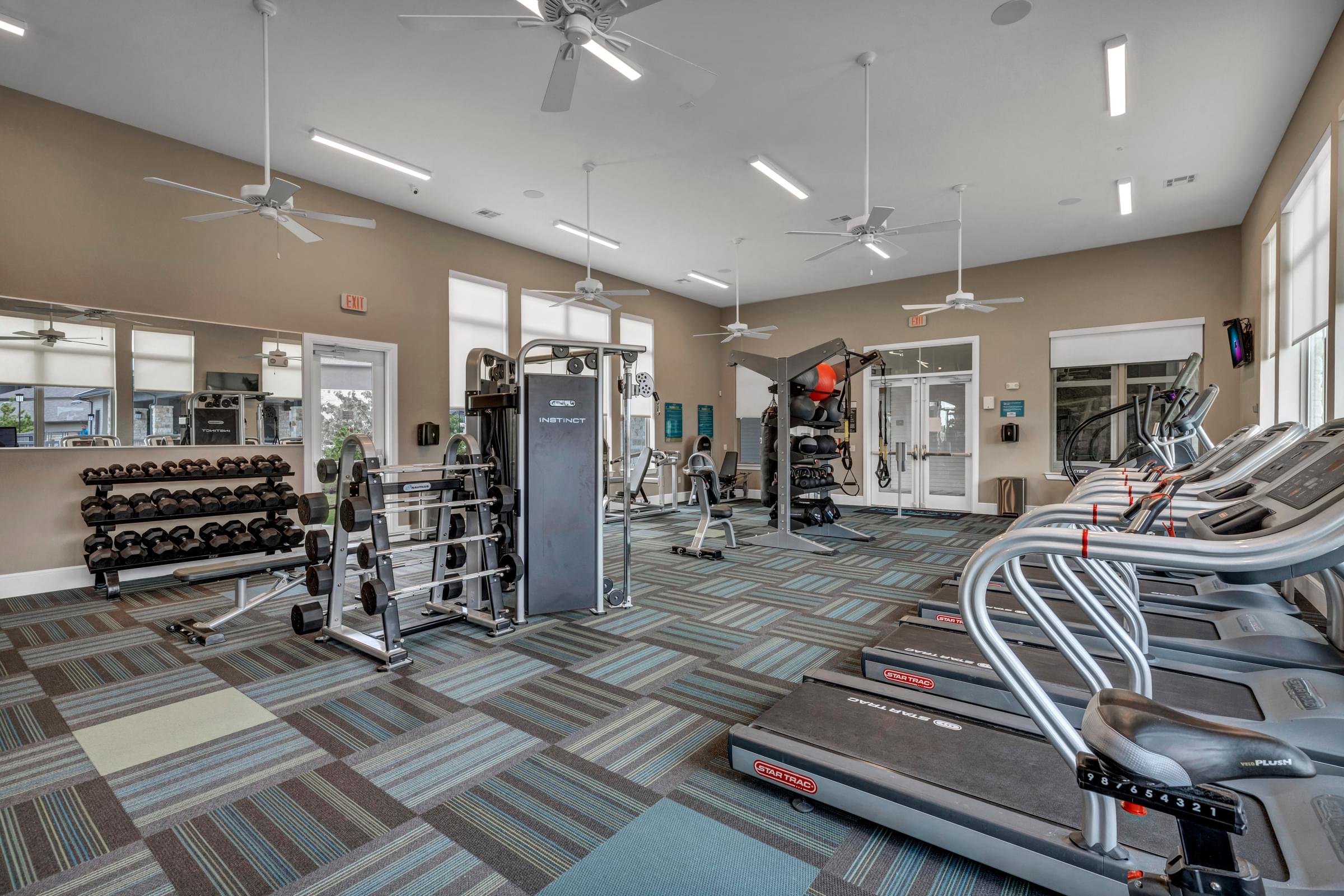 Fitness Center with Cardio and Weight Training Equipment