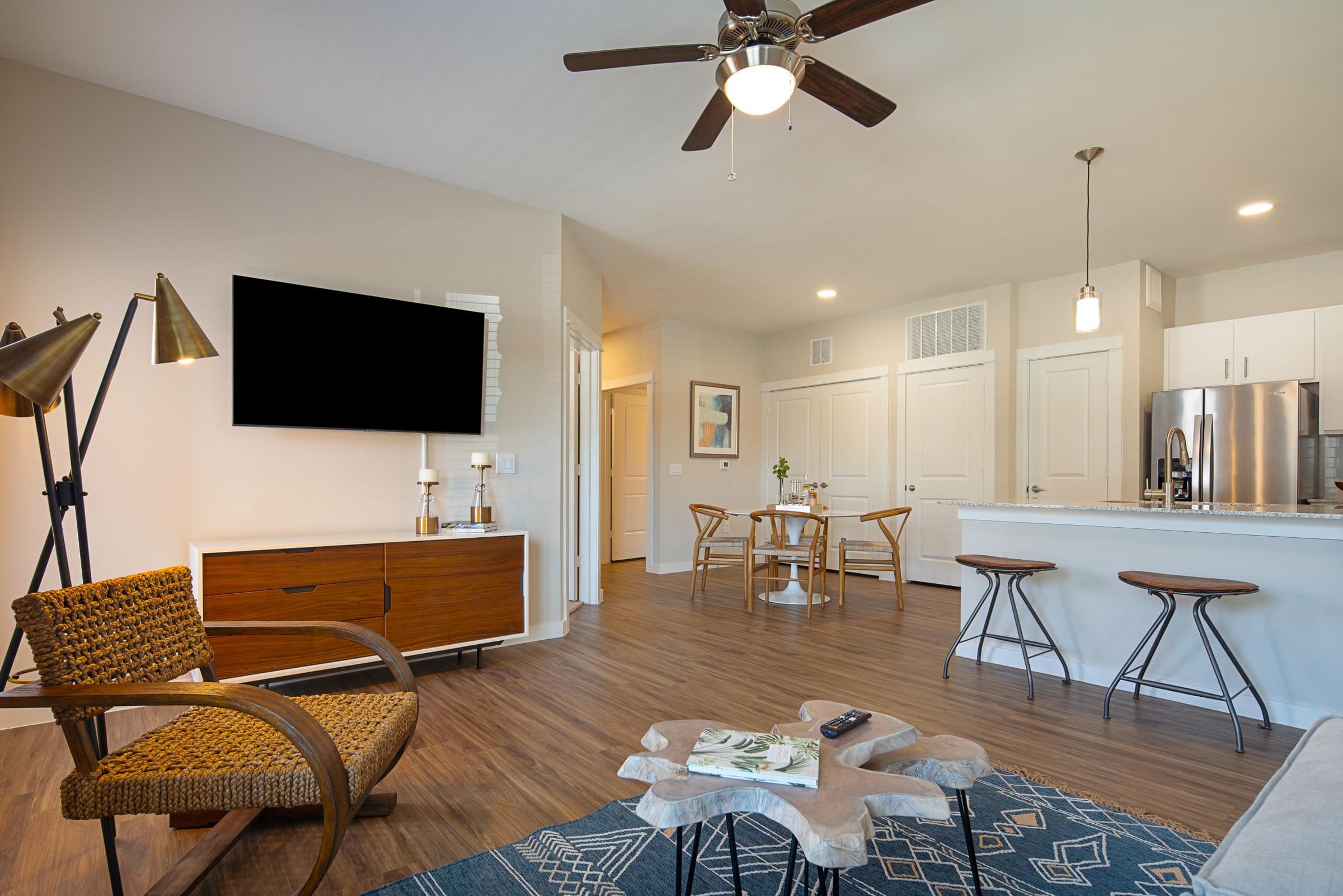 Living Room at Hawthorne at Blanco Riverwalk in San Marcos, TX Living Room at Hawthorne at Blanco Riverwalk in San Marcos, TX