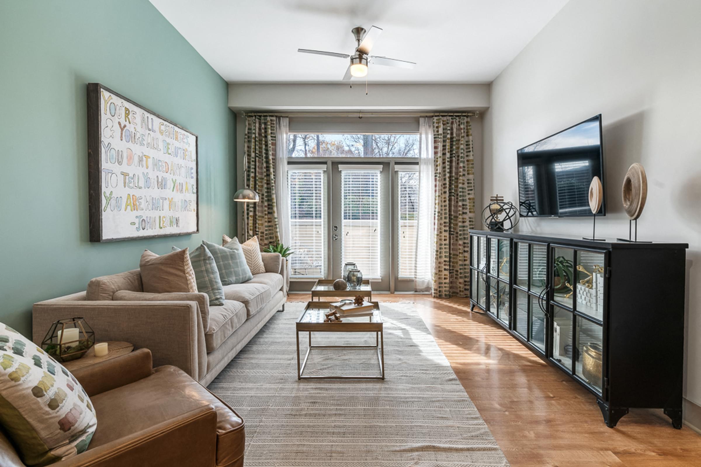 Open-concept layout with 10-Foot Ceilings, and Designer Energy Efficient Lighting,