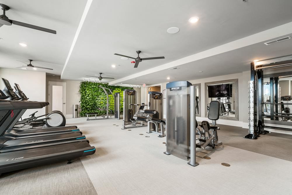 State of the Art Fitness Center with Living Wall, Cardio and Strength Training Equipment
