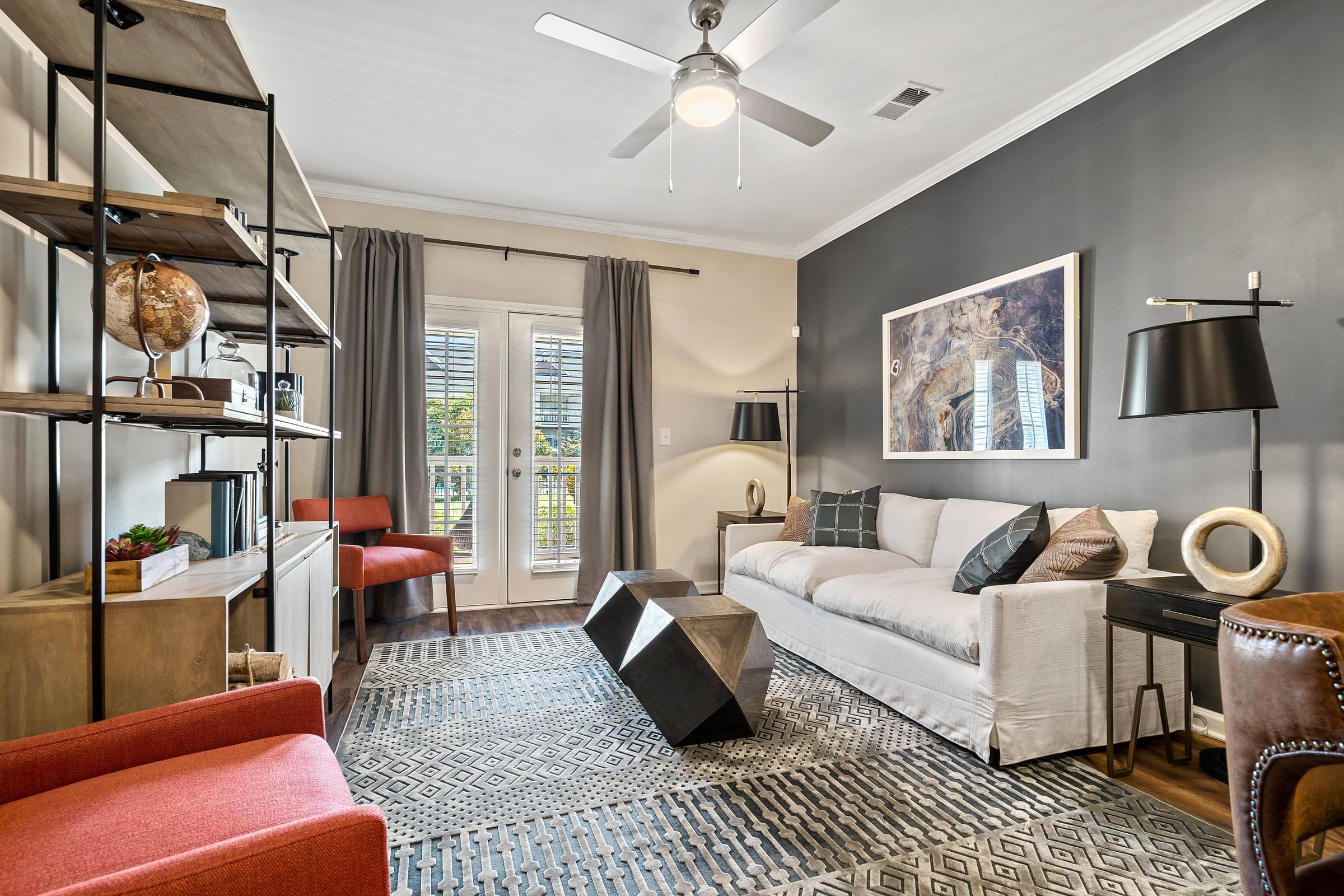 Open-Concept Living Space Connecting to a Private Balcony