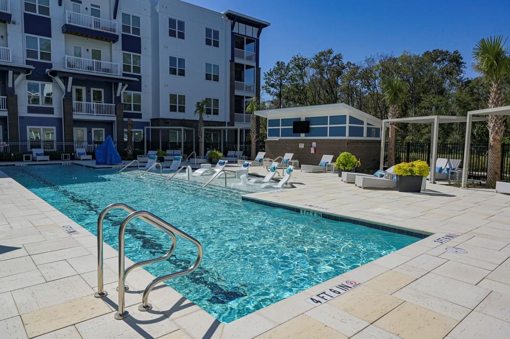 Sparkling Swimming Pool at Hawthorne at Indy West in Wilmington, NC