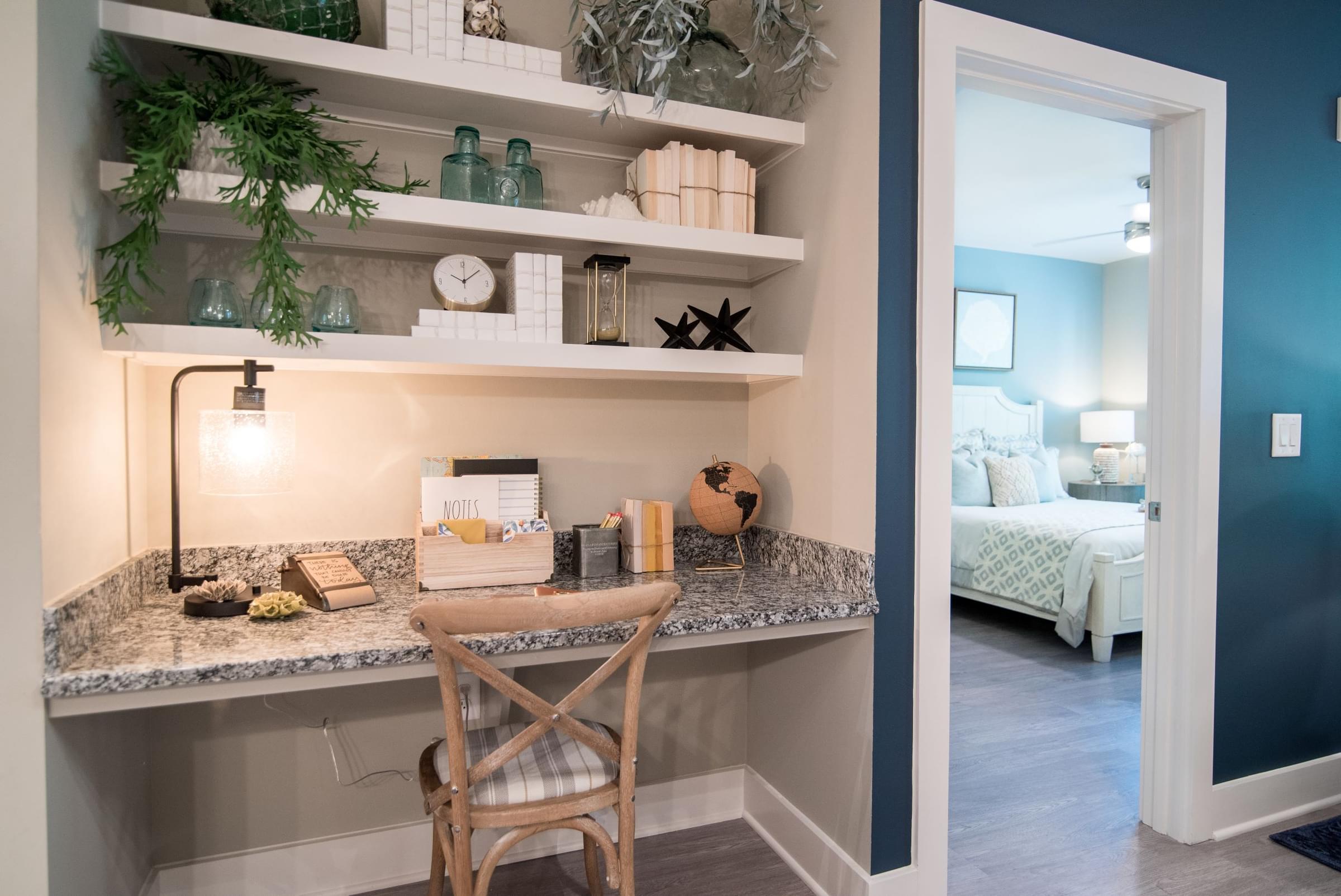 Built-In Desk at Hawthorne at Indy West in Wilmington, NC Built-In Desk at Hawthorne at Indy West in Wilmington, NC