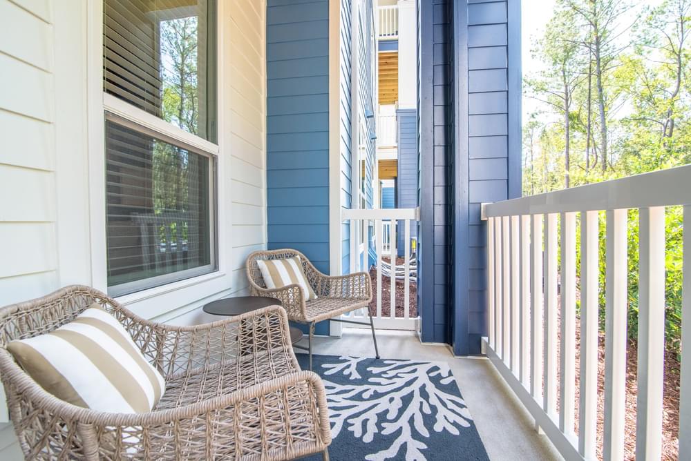Private Patio/Balcony at Hawthorne at Indy West in Wilmington, NC