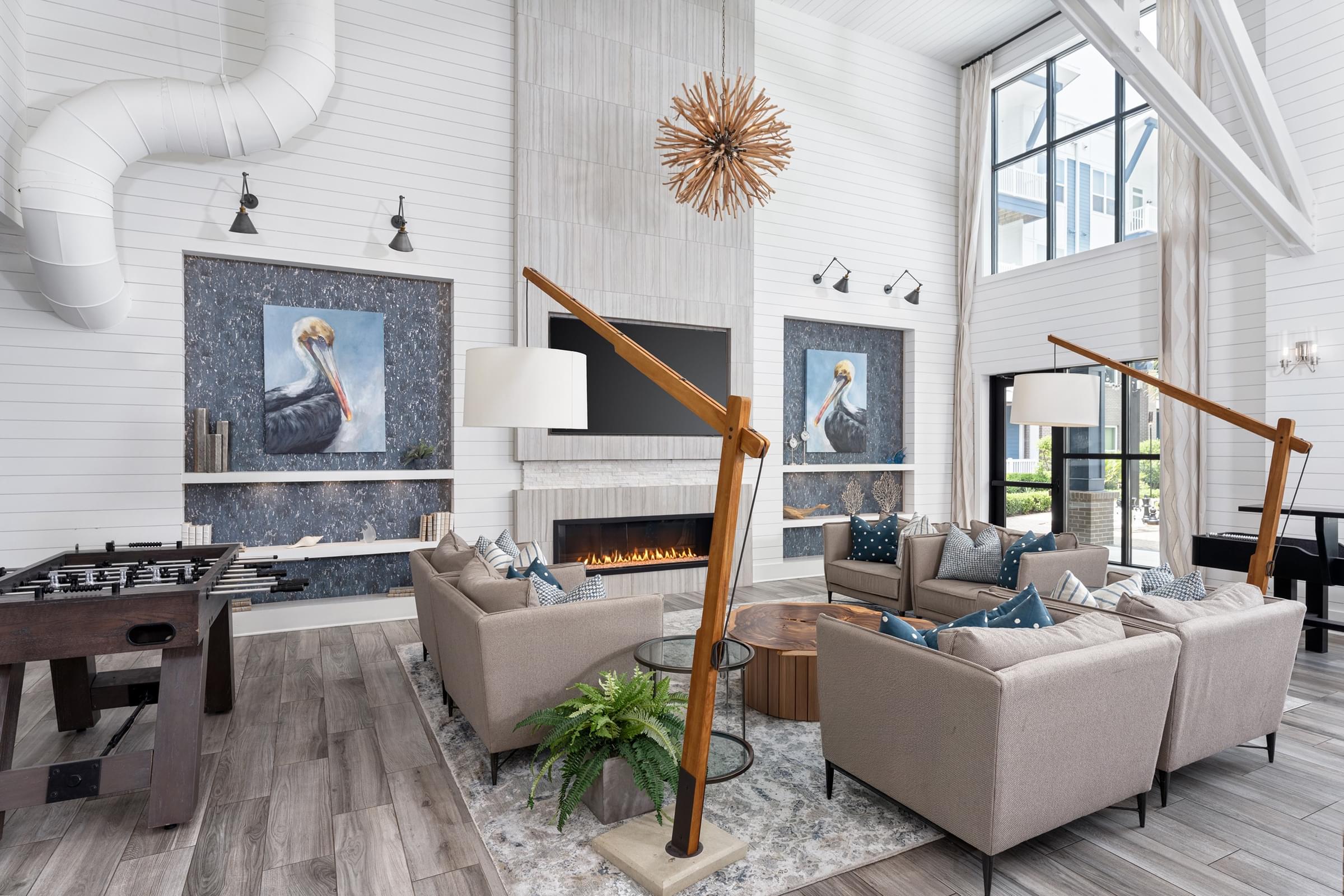 Large Community Clubhouse with Pool Table and Shuffleboard