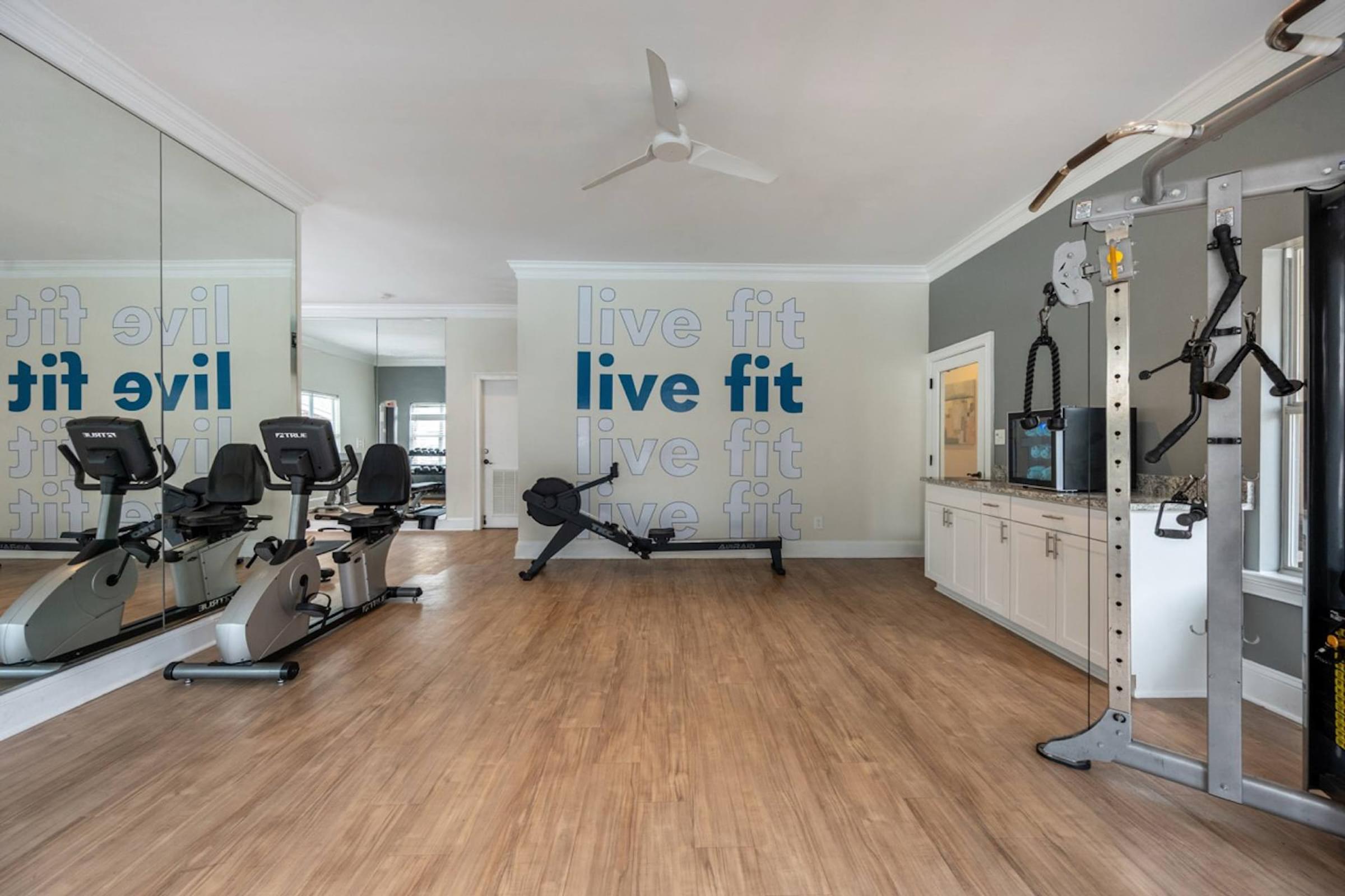 24-Hour Fitness Center with Cardio, Free Weights, and Spin Studio