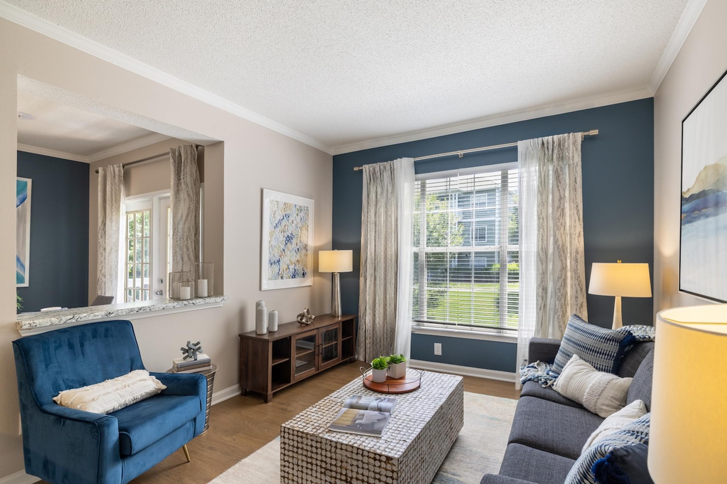 Living Room with a Spacious Layout and Modern Features