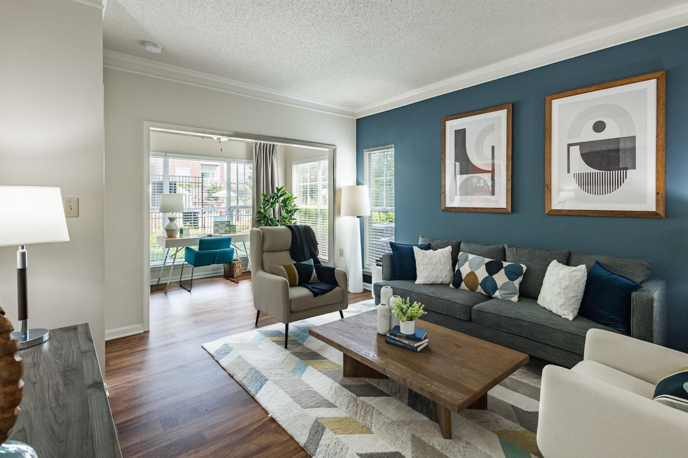 Spacious Living Room with Sunroom Space