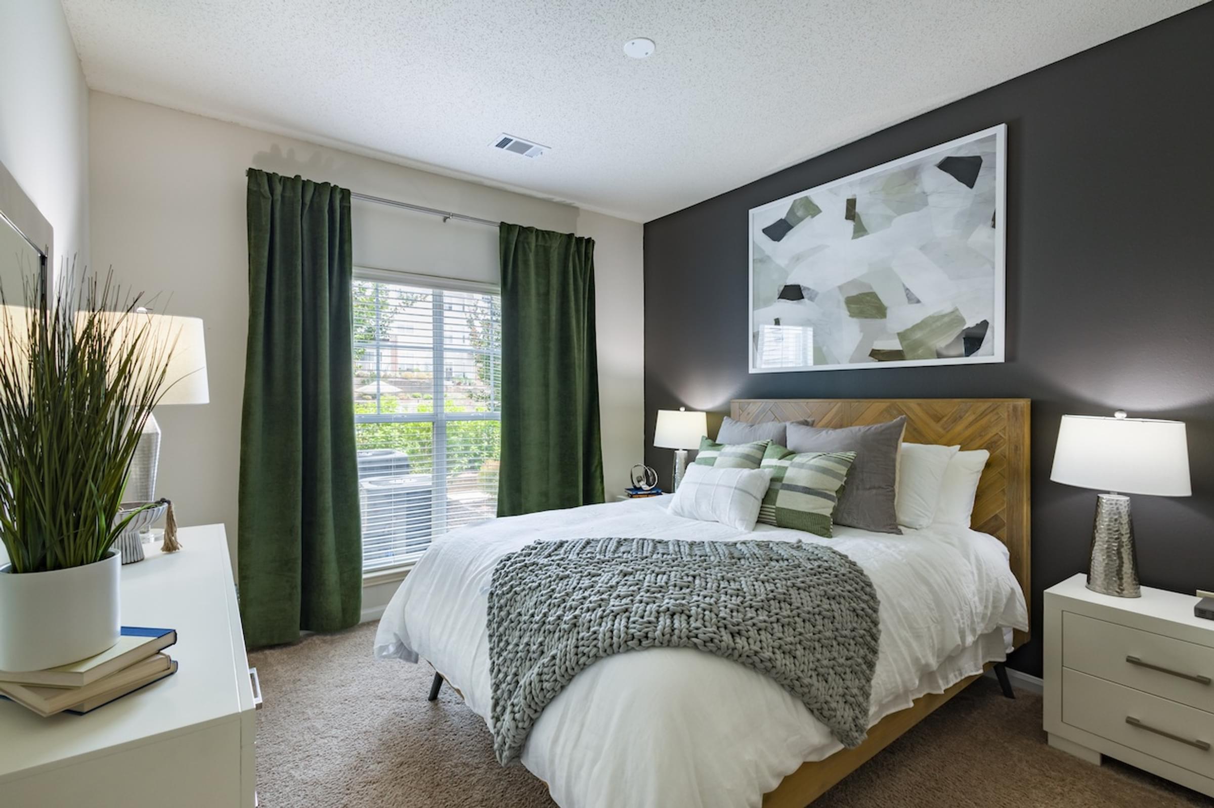 our apartments offer a bedroom with a king sized bed