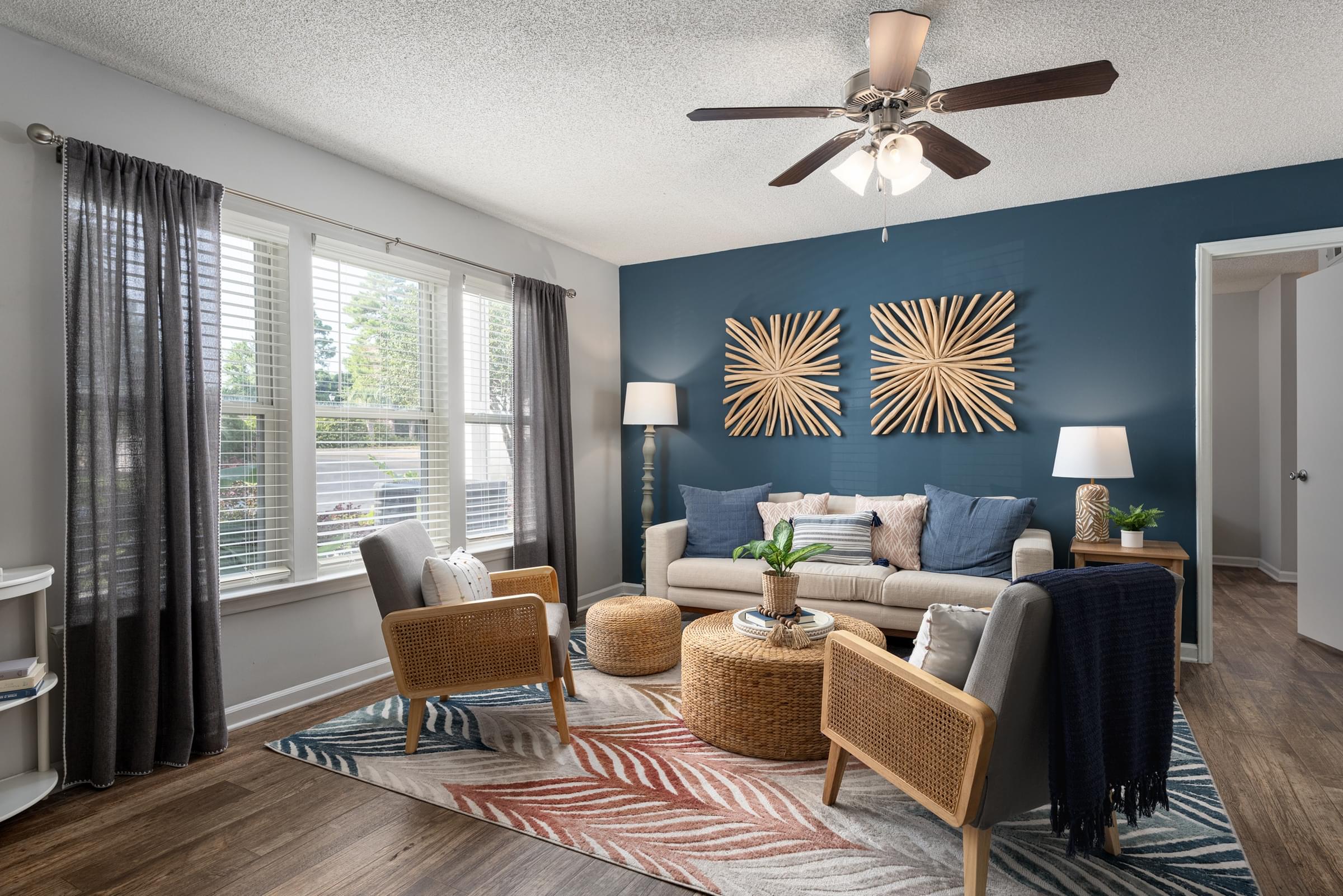 High Vaulted Ceilings, Ceiling Fans, and Wood Vinyl Flooring*