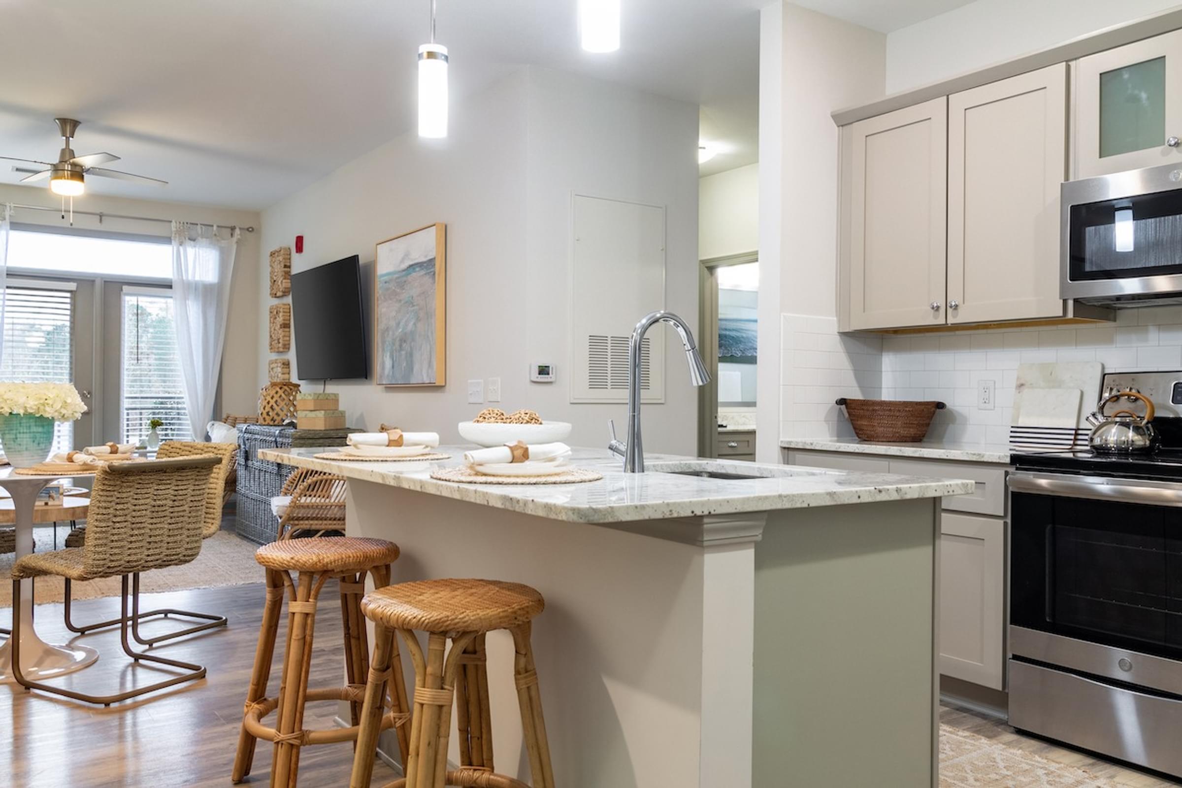 Custom Designed Kitchen with Stainless Steel Appliances