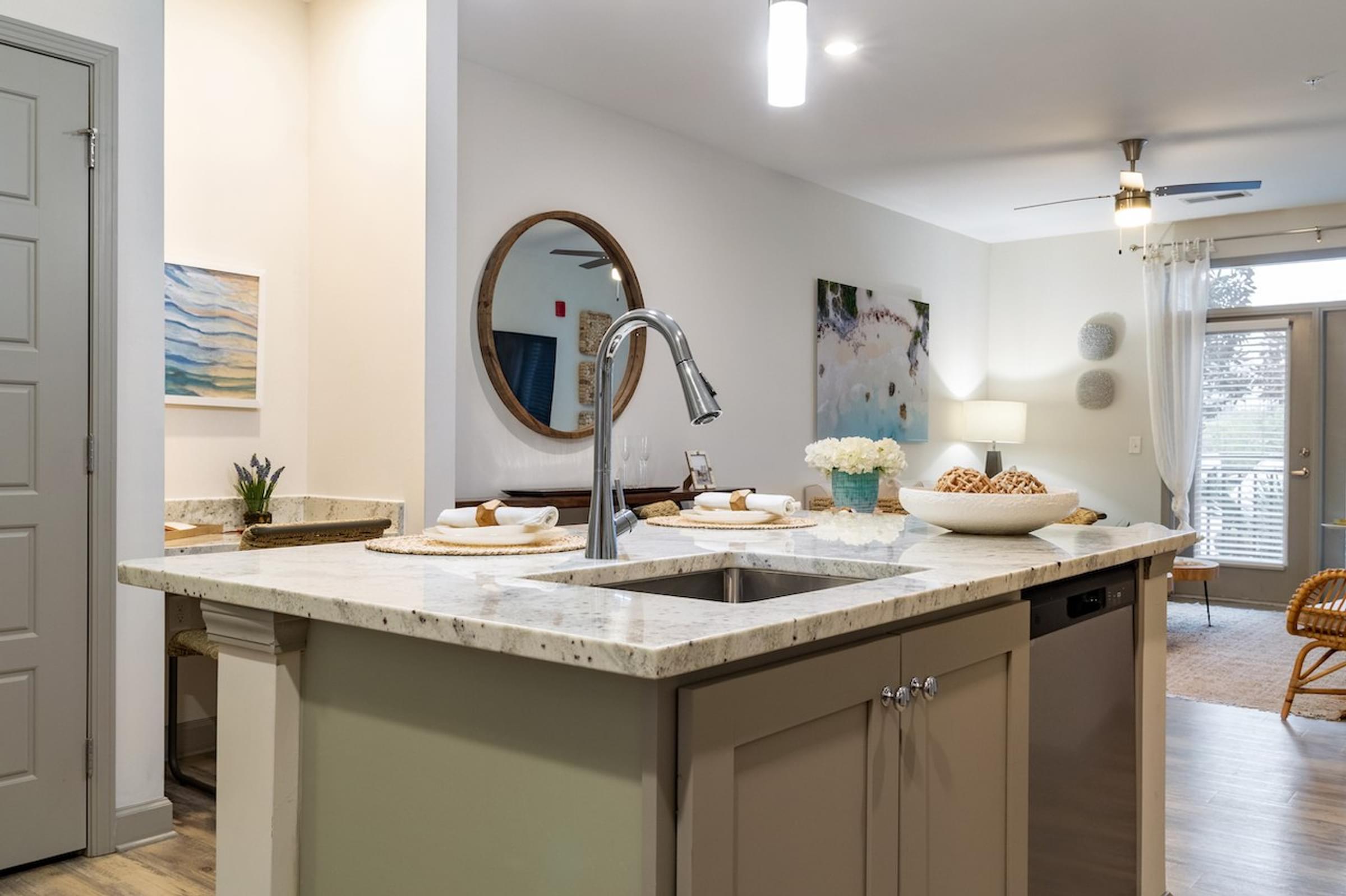 Kitchen Island Floorplans at Hawthorne at Smith Creek Apartments