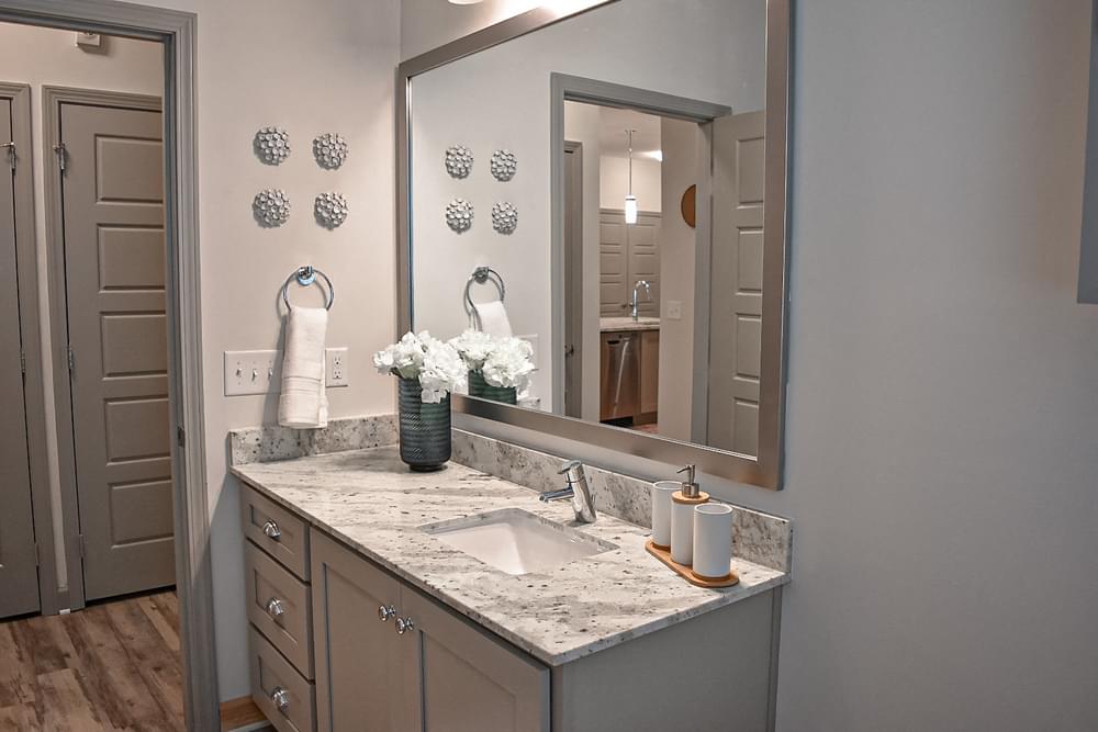 Bathroom with Modern Finishes and Large Vanity