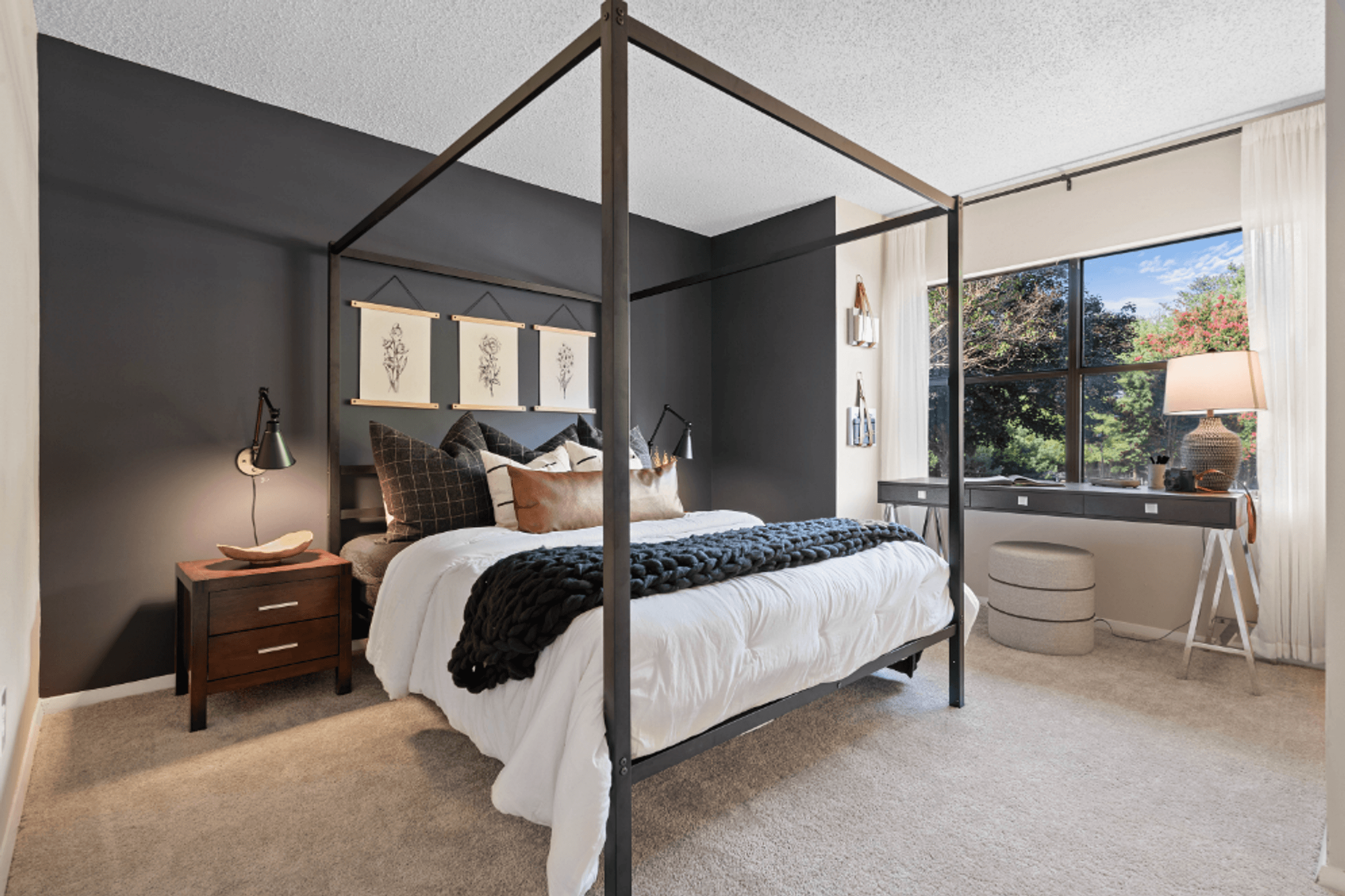 modern primary bedroom