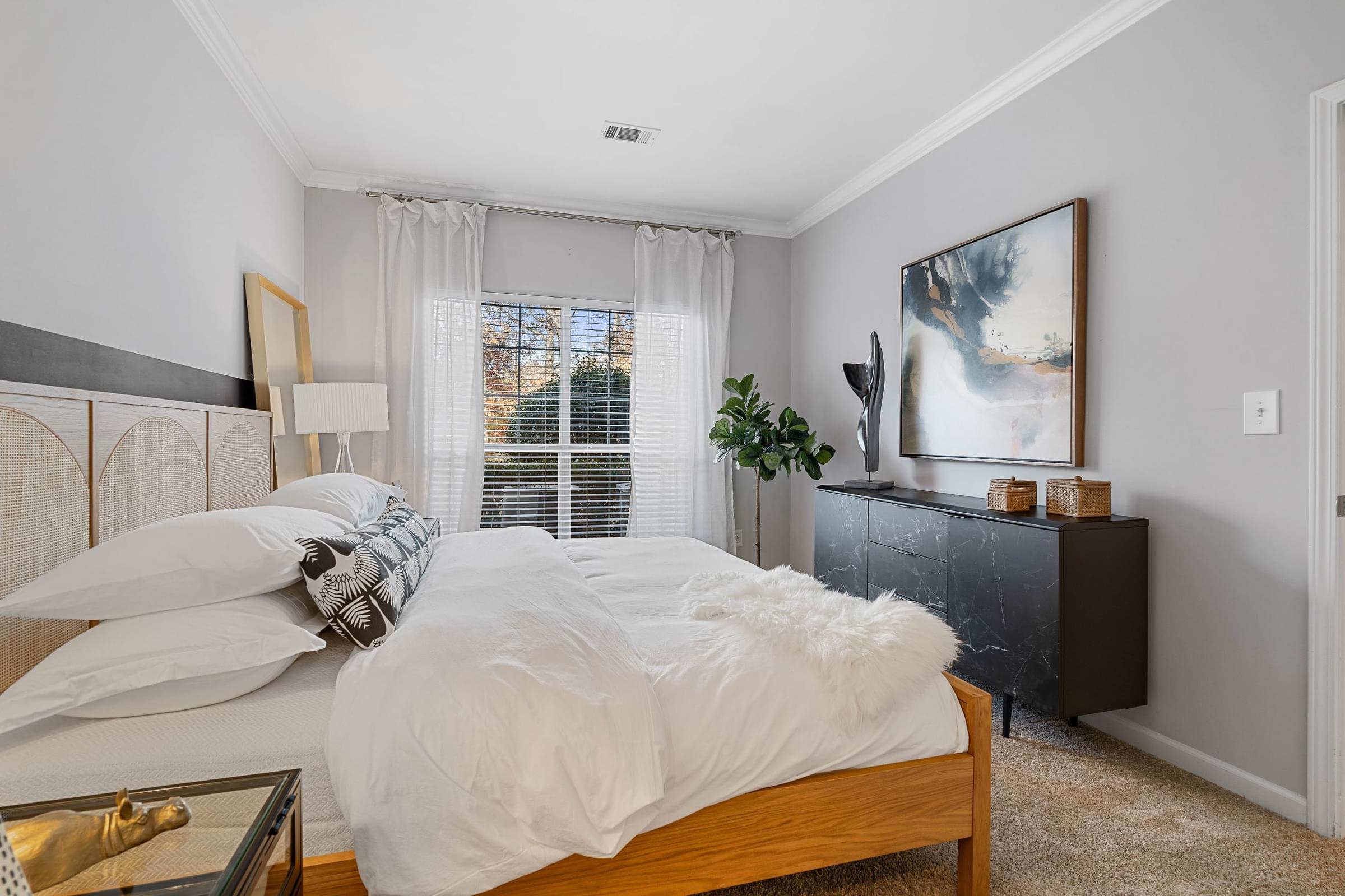 Beautiful bedroom at Hawthorne at the Carlyle in Greenville, SC Beautiful bedroom at Hawthorne at the Carlyle in Greenville, SC