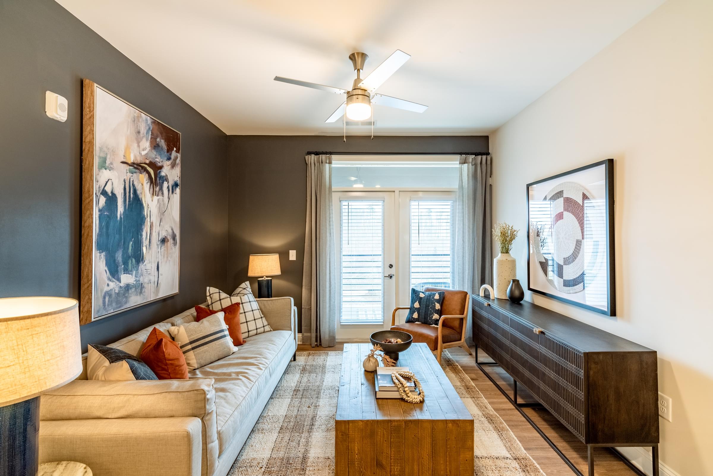 Spacious Living Room that Peeks out to the Patio