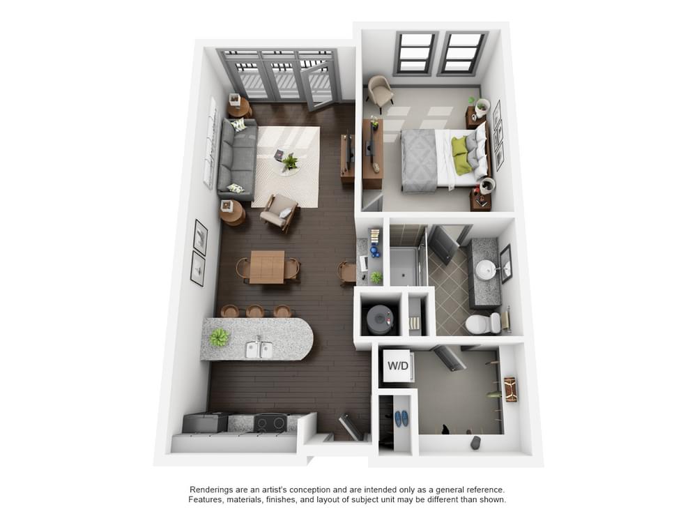 B1 1 Bedroom floor plan image