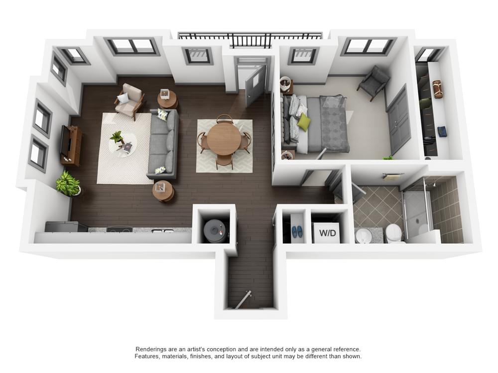 THA1 1 Bedroom floor plan image