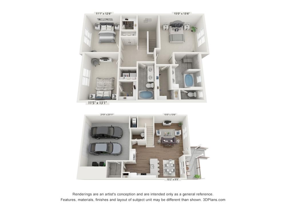 C3 Serengeti 3 Bedroom floor plan image