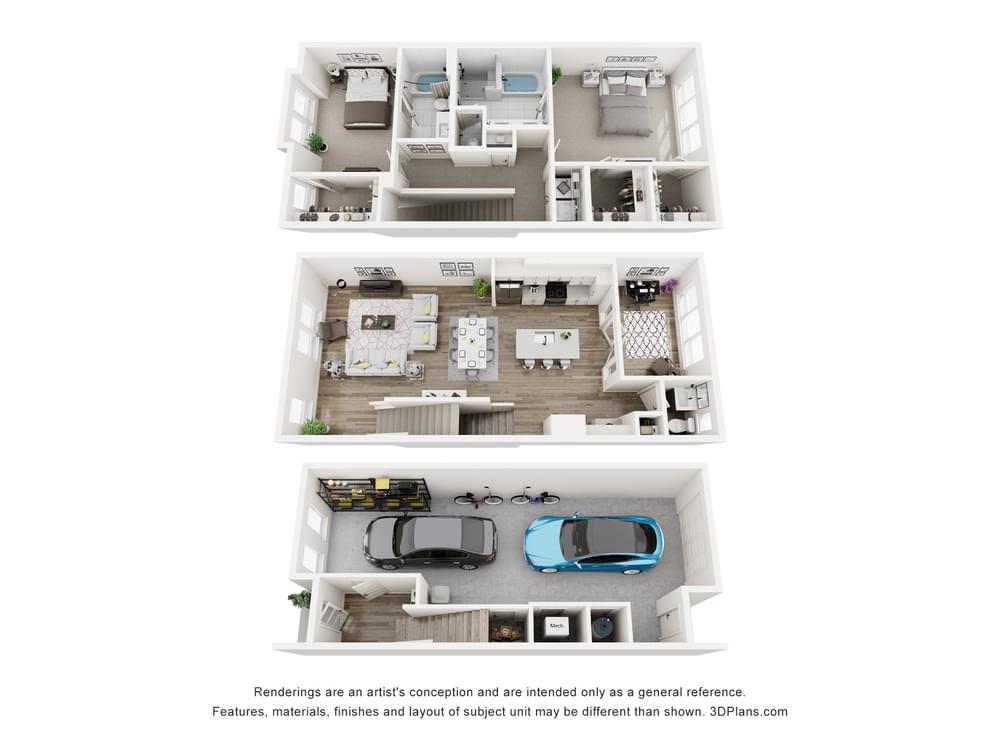 B1 Elm - Sequoia 2 Bedroom floor plan image