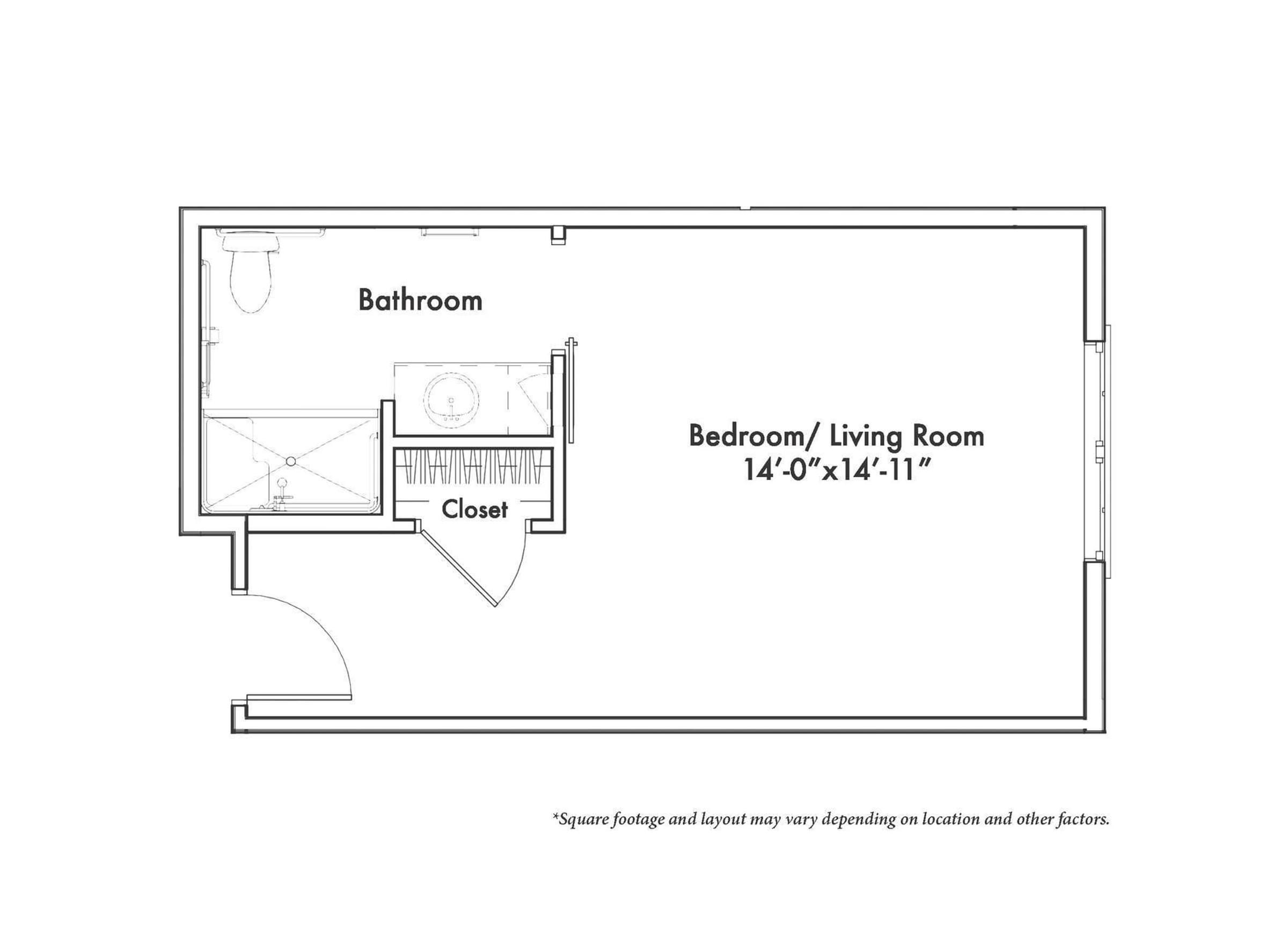 The Claiborne at Newnan Lakes senior living community suite floor plan