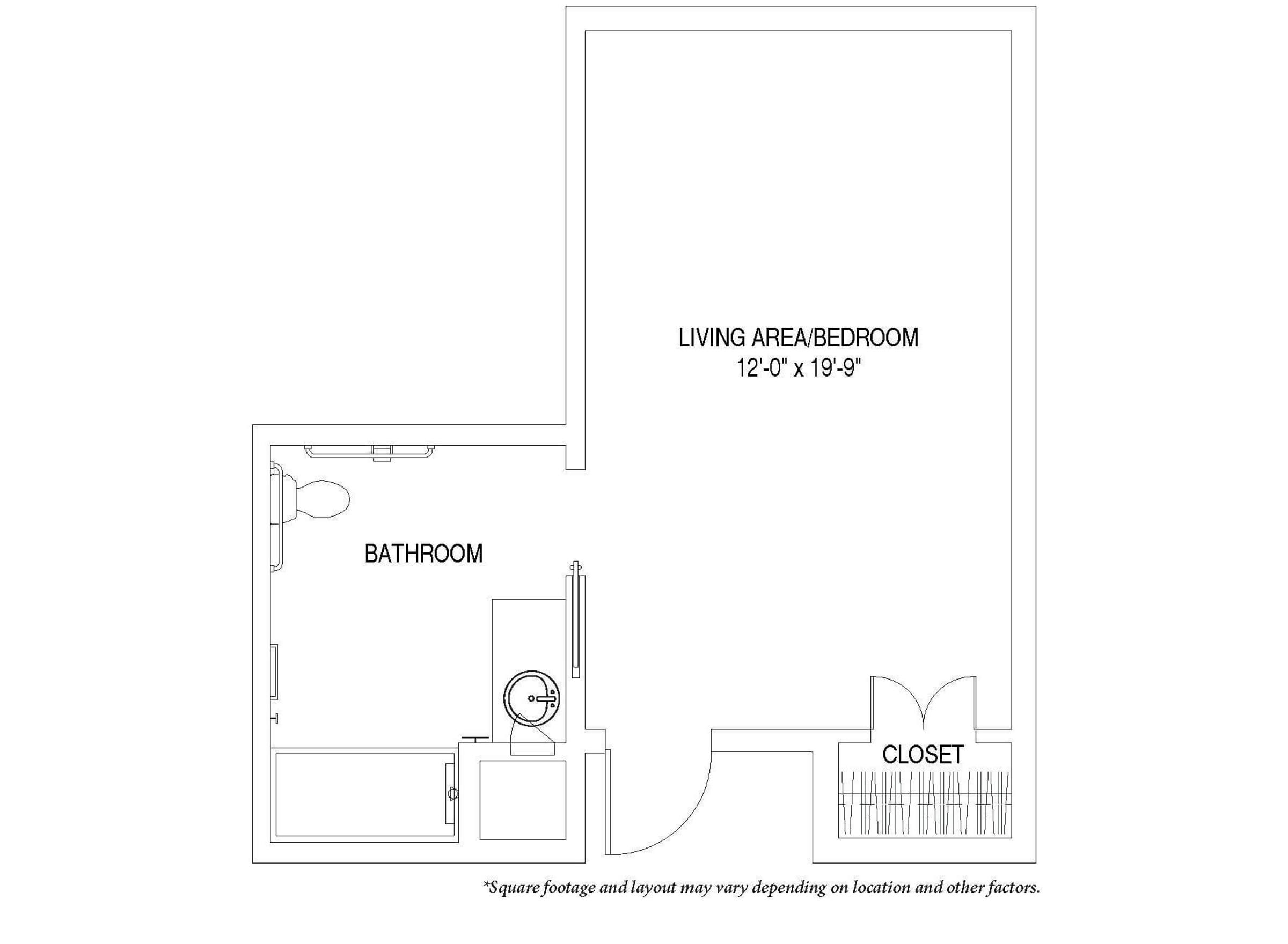 The Claiborne at Newnan Lakes senior living community suite floor plan