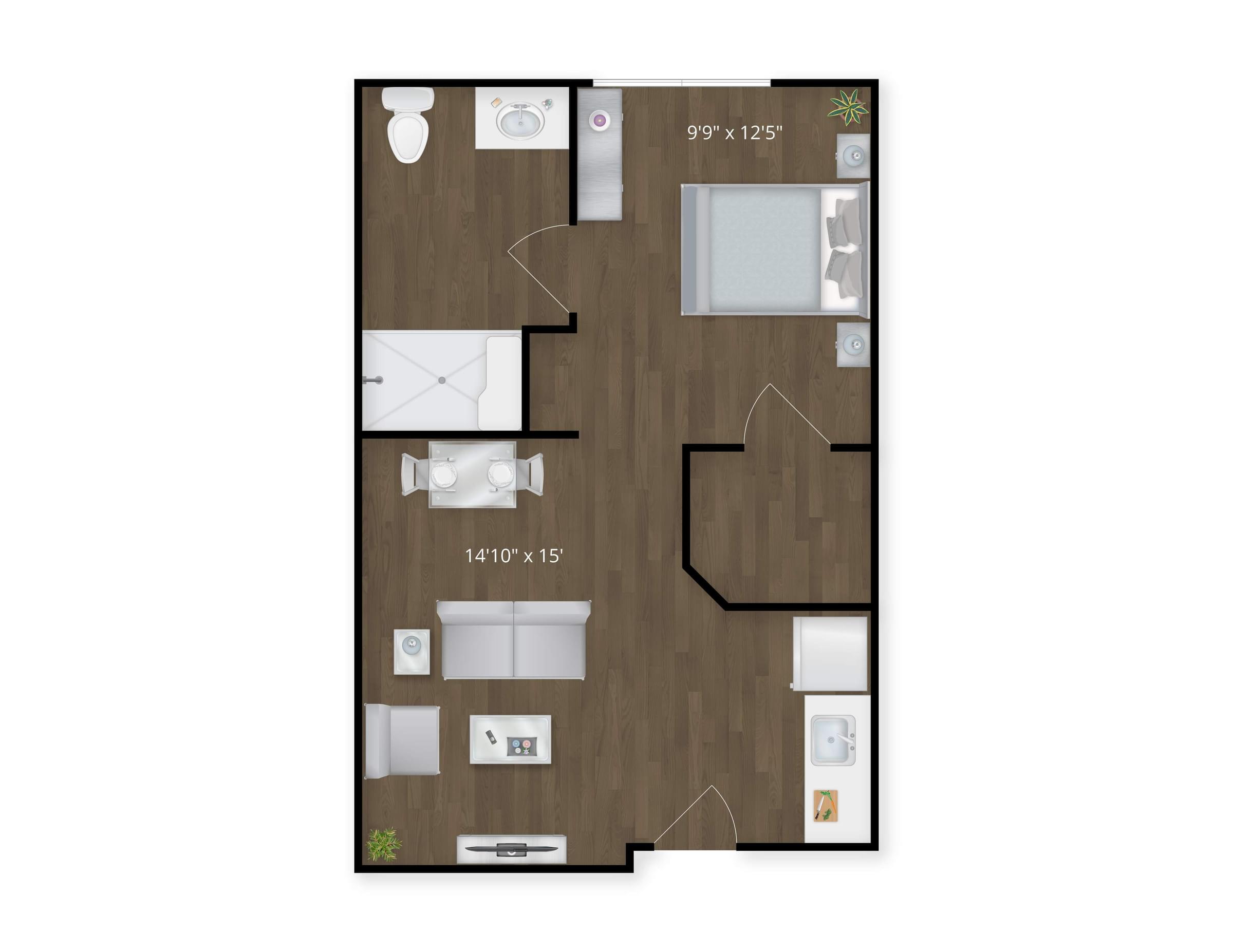 The Claiborne at Newnan Lakes senior living community suite floor plan