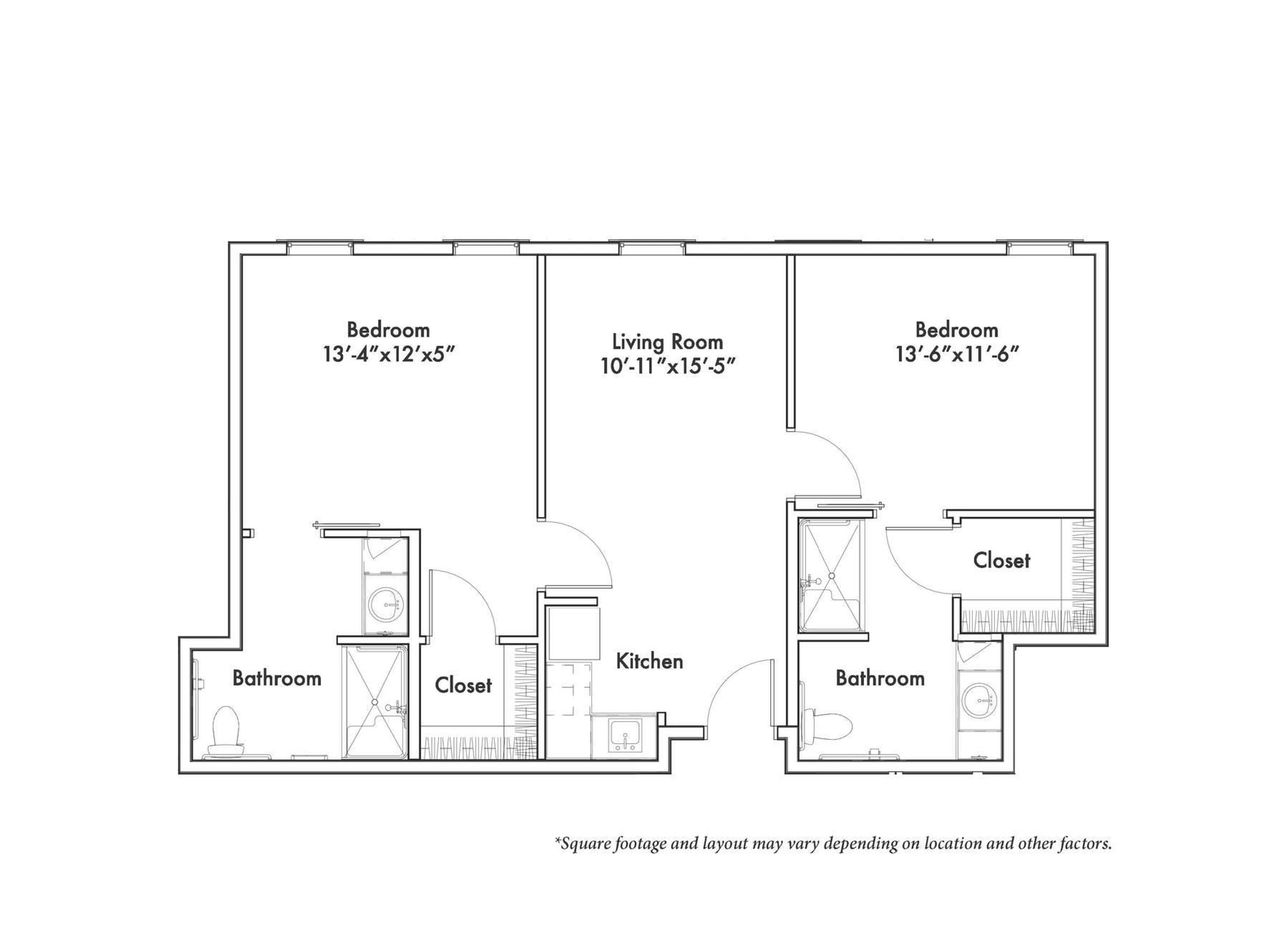 The Claiborne at Gulfport Highlands senior living community two-bedroom floor plan