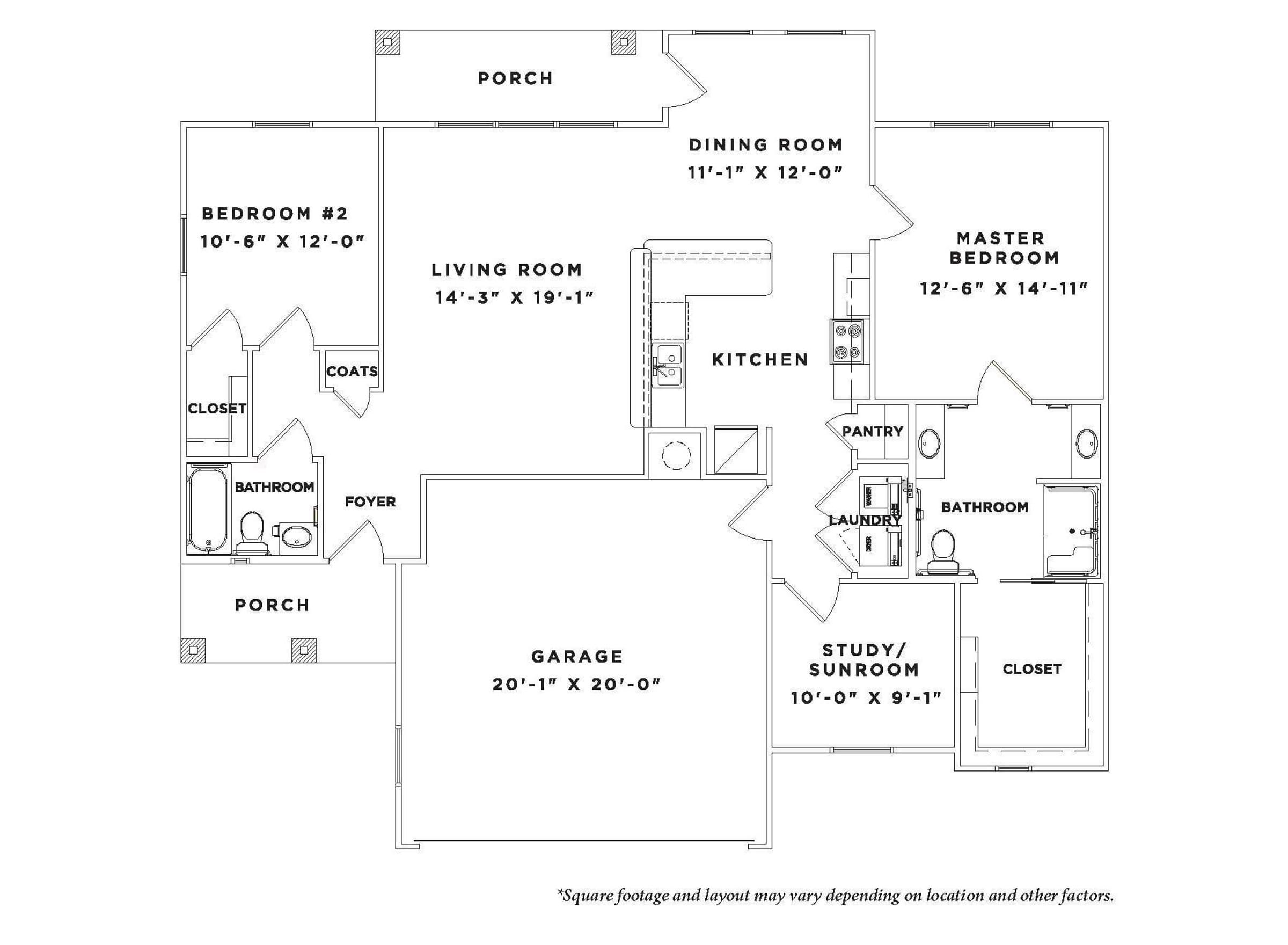 The Claiborne at Hattiesburg senior living community two-bedroom floor plan