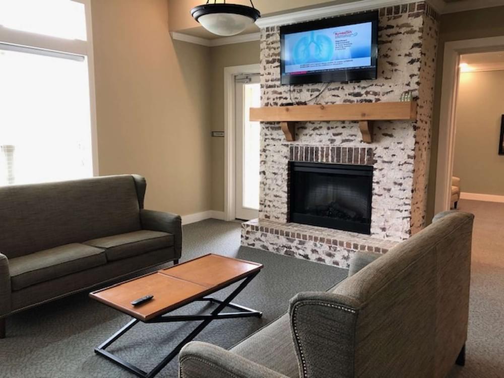 Fireplace and seating