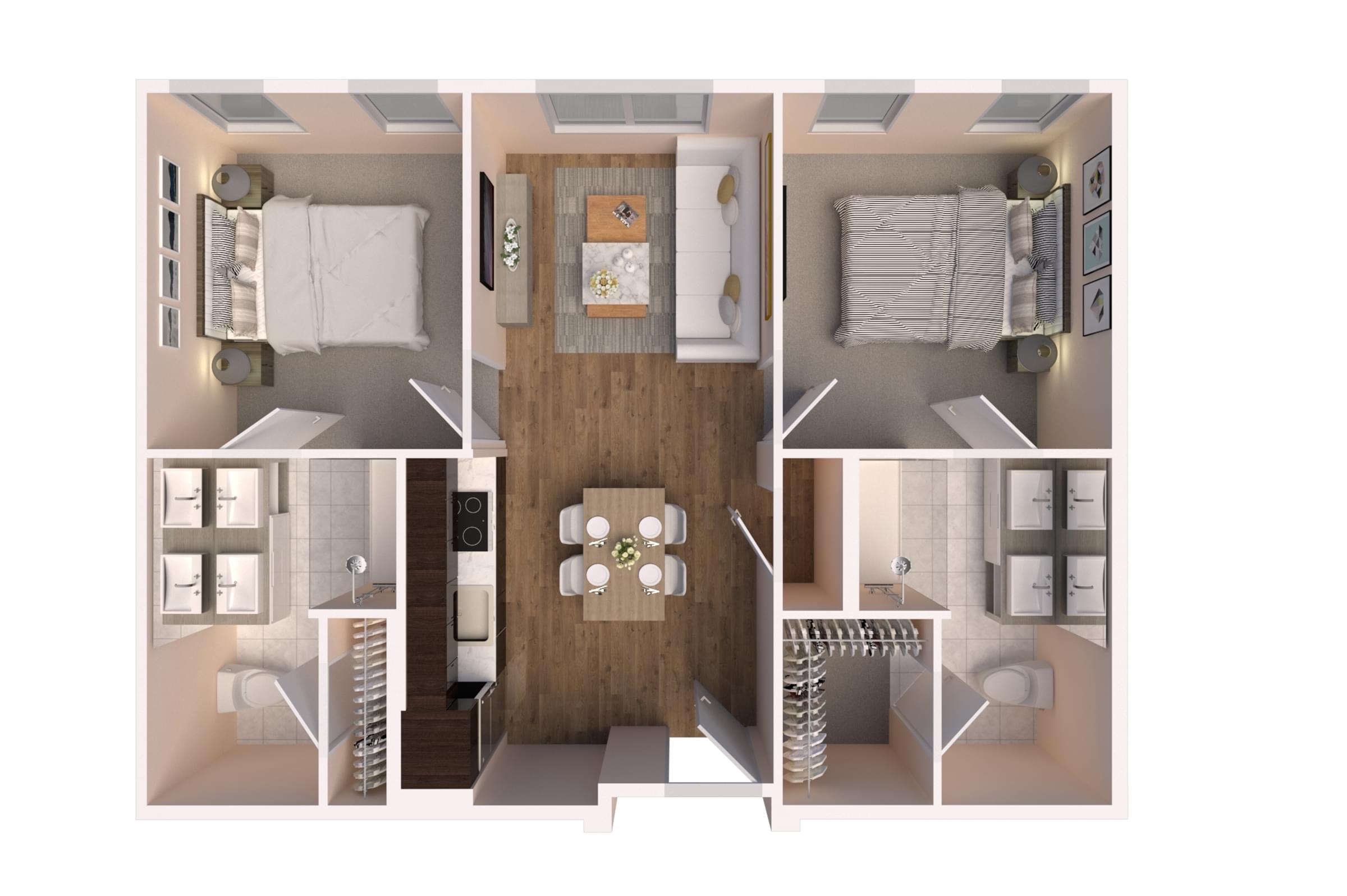 The Preserve at Meridian senior living community two-bedroom floor plan