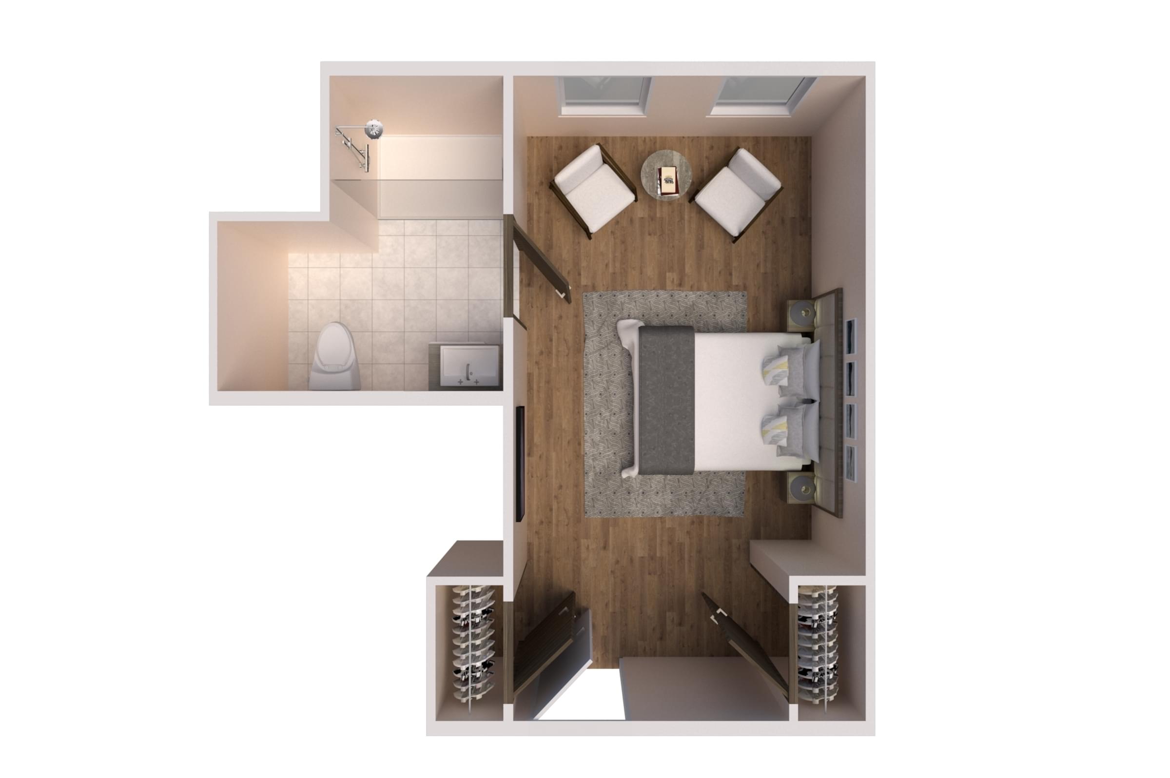 The Preserve at Meridian senior living community suite floor plan