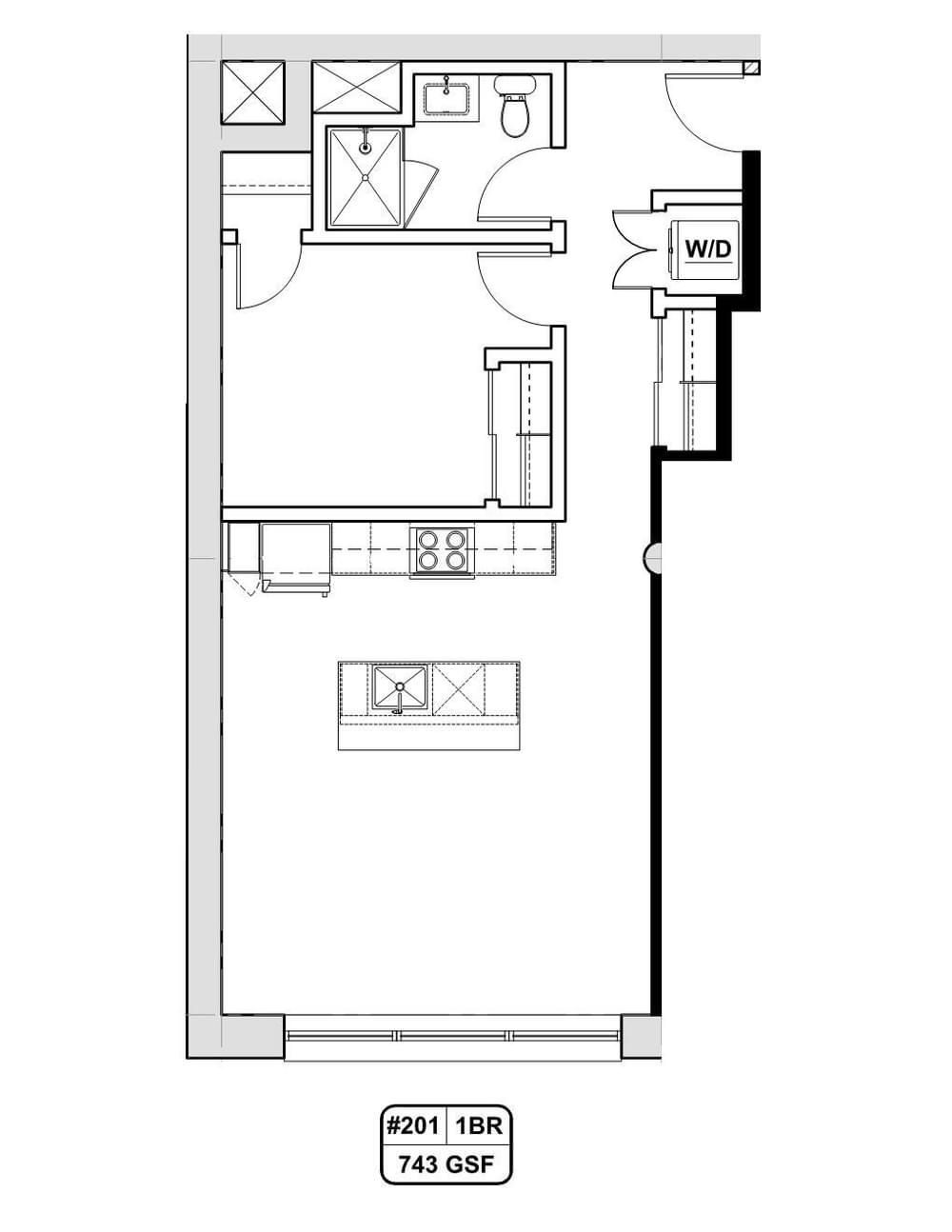 1 Bedroom floor plan image