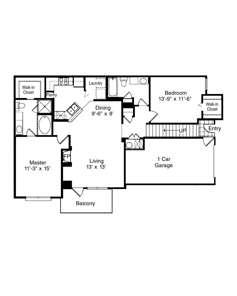 2 Bedroom floor plan image