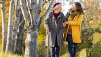 Elderley Woman Daughter Walking