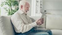 Elderly Man Making a Video Call