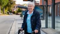 Elderly Woman Using a Walking Aid