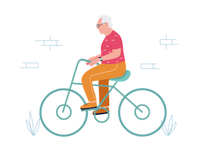 SureSafe Man on Bicycle Illustration