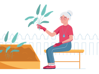 SureSafe Woman Gardening Illustration