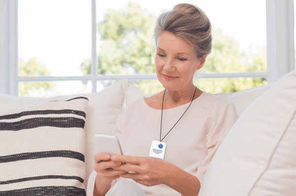 Woman with Talksafe pendant