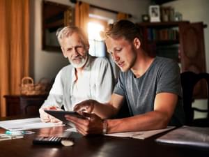 Man with Elderly Parent