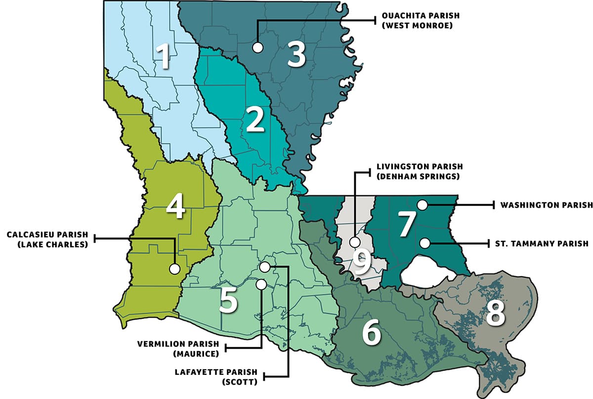 map showing Statewide Buyout Projects