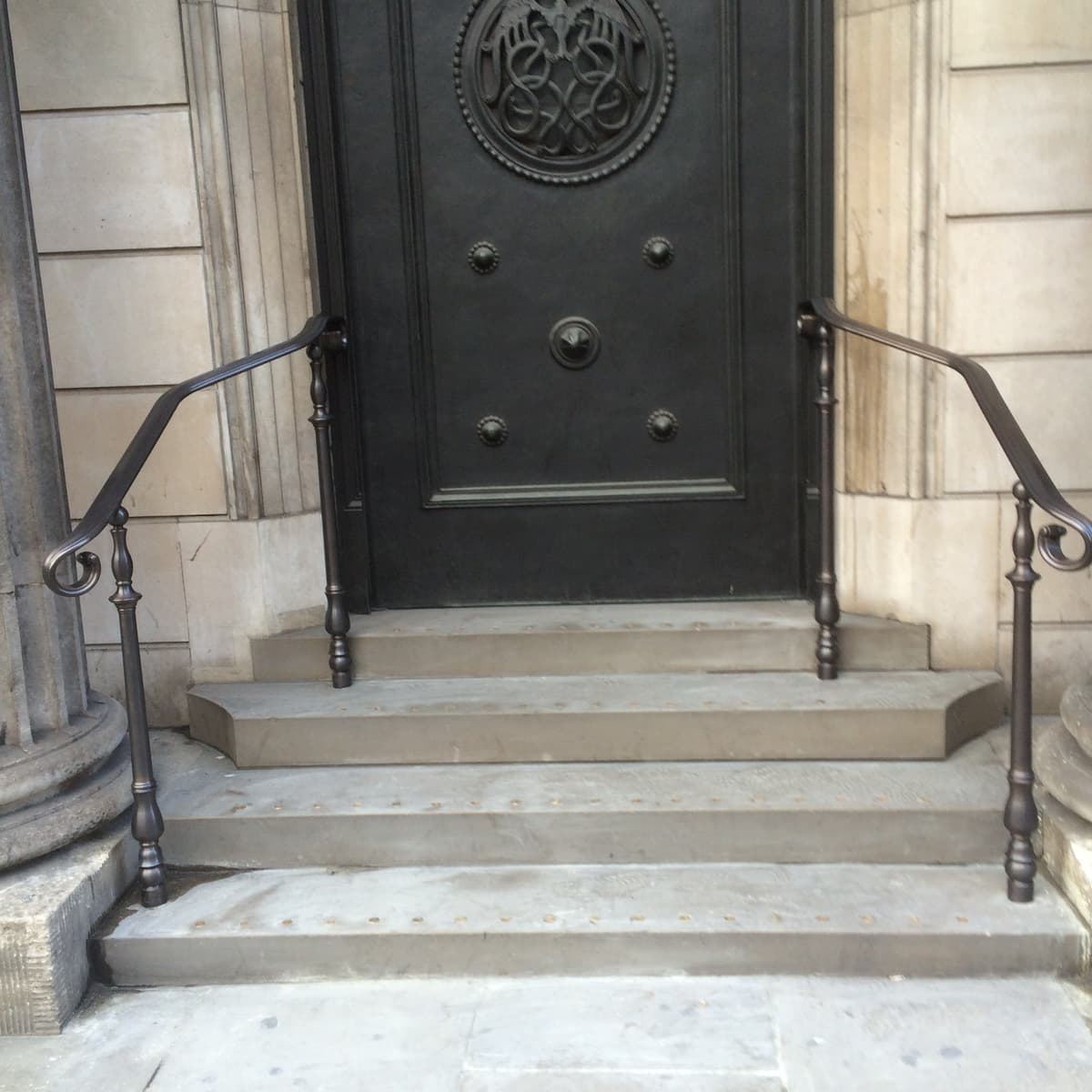 four steps at the front entrance of the bank of England before a sesame wheelchair lift was installed