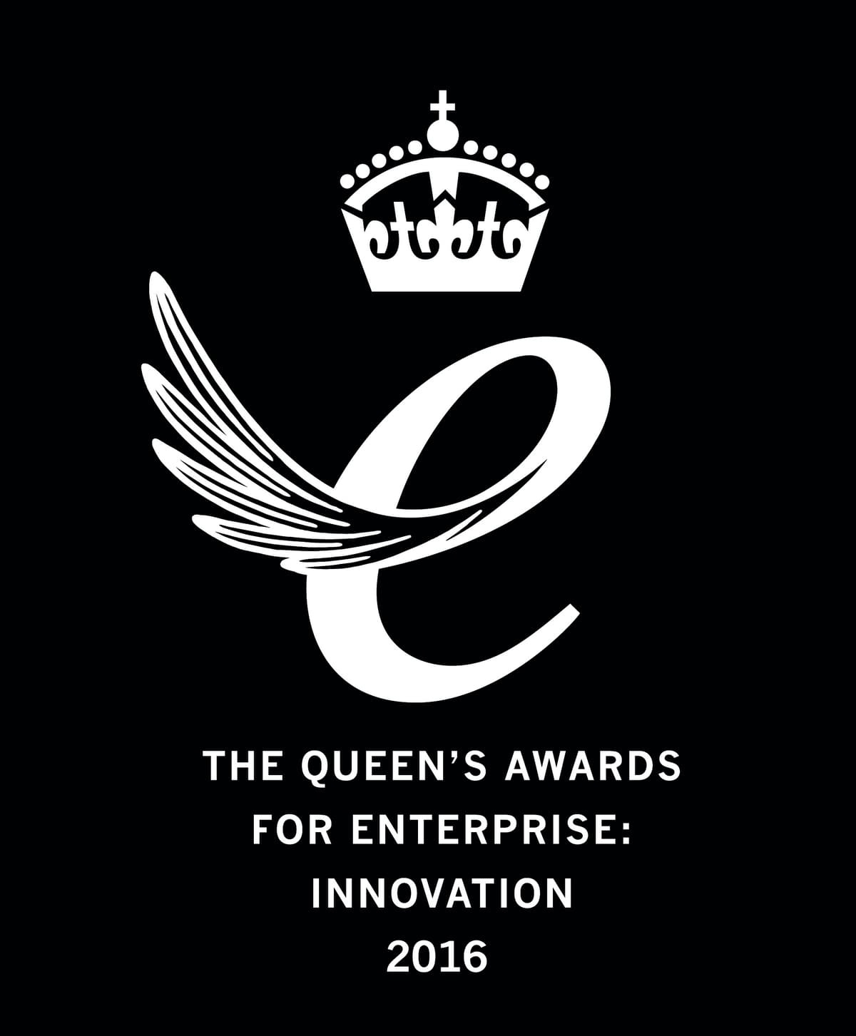 Queens Award For Enterprise Innovation 2016 Emblem White On Black