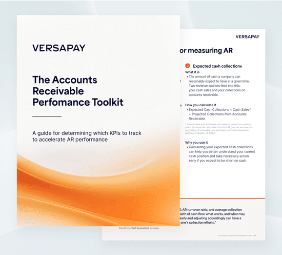 A book cover, with the words 'accounts receivable performance toolkit' written on it